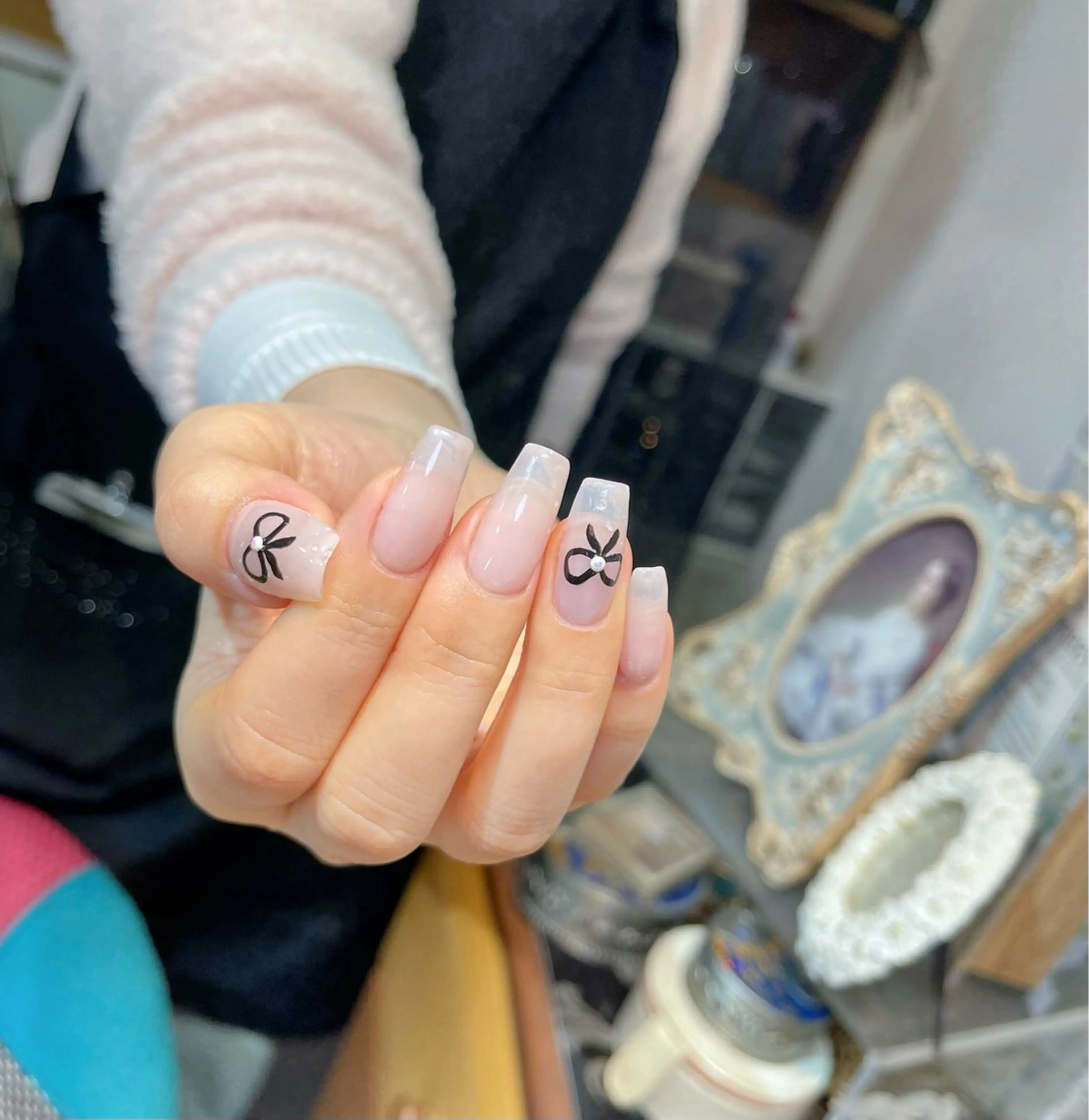 セミロング ハンドネイル めぐみのネイルサロン スタッフ練習のネイルデザイン