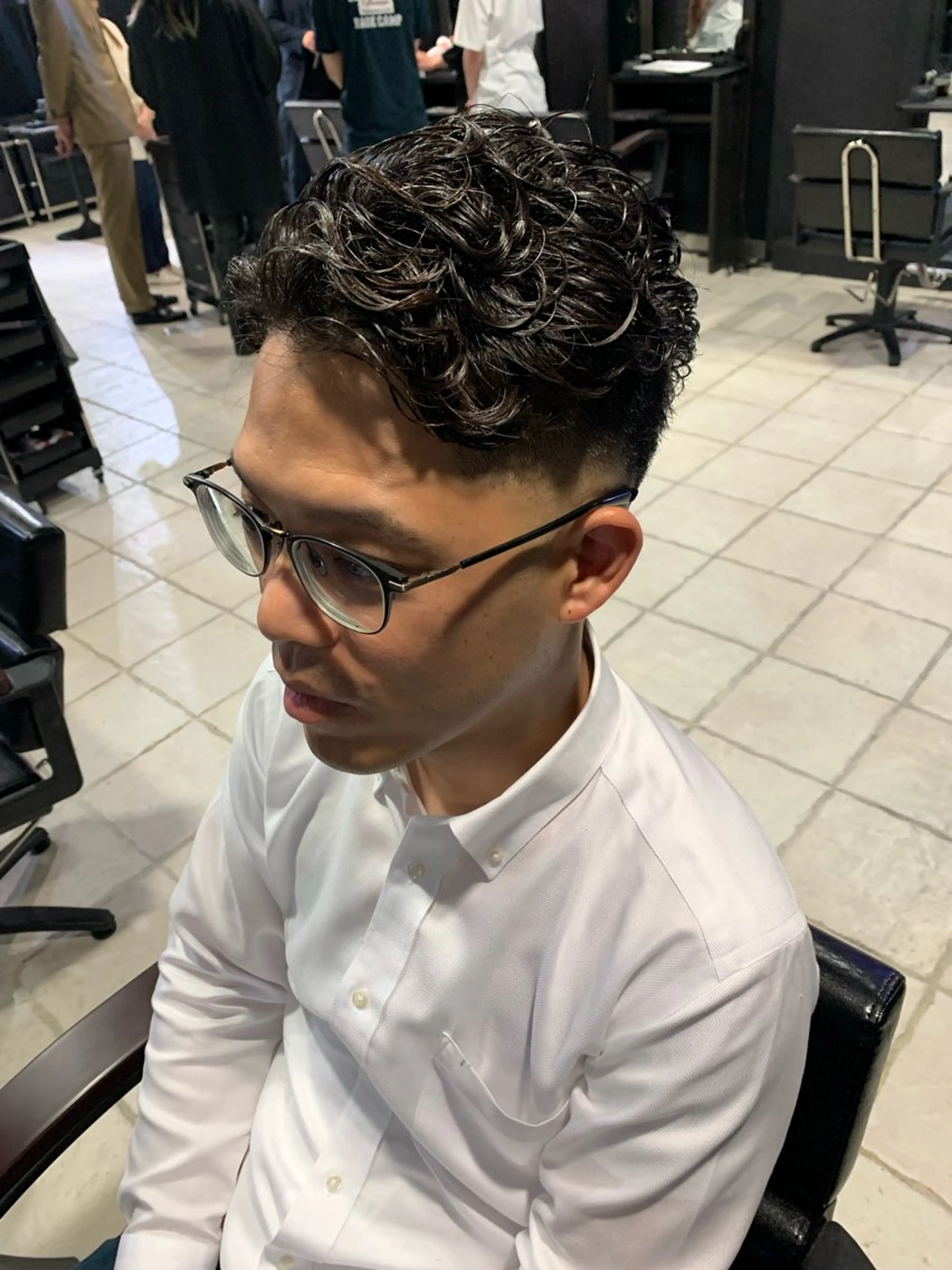 ショート メンズ カット パーマ ヘアセット メンズパーマ/難波/ 心斎橋　室園亮佑のヘアスタイル