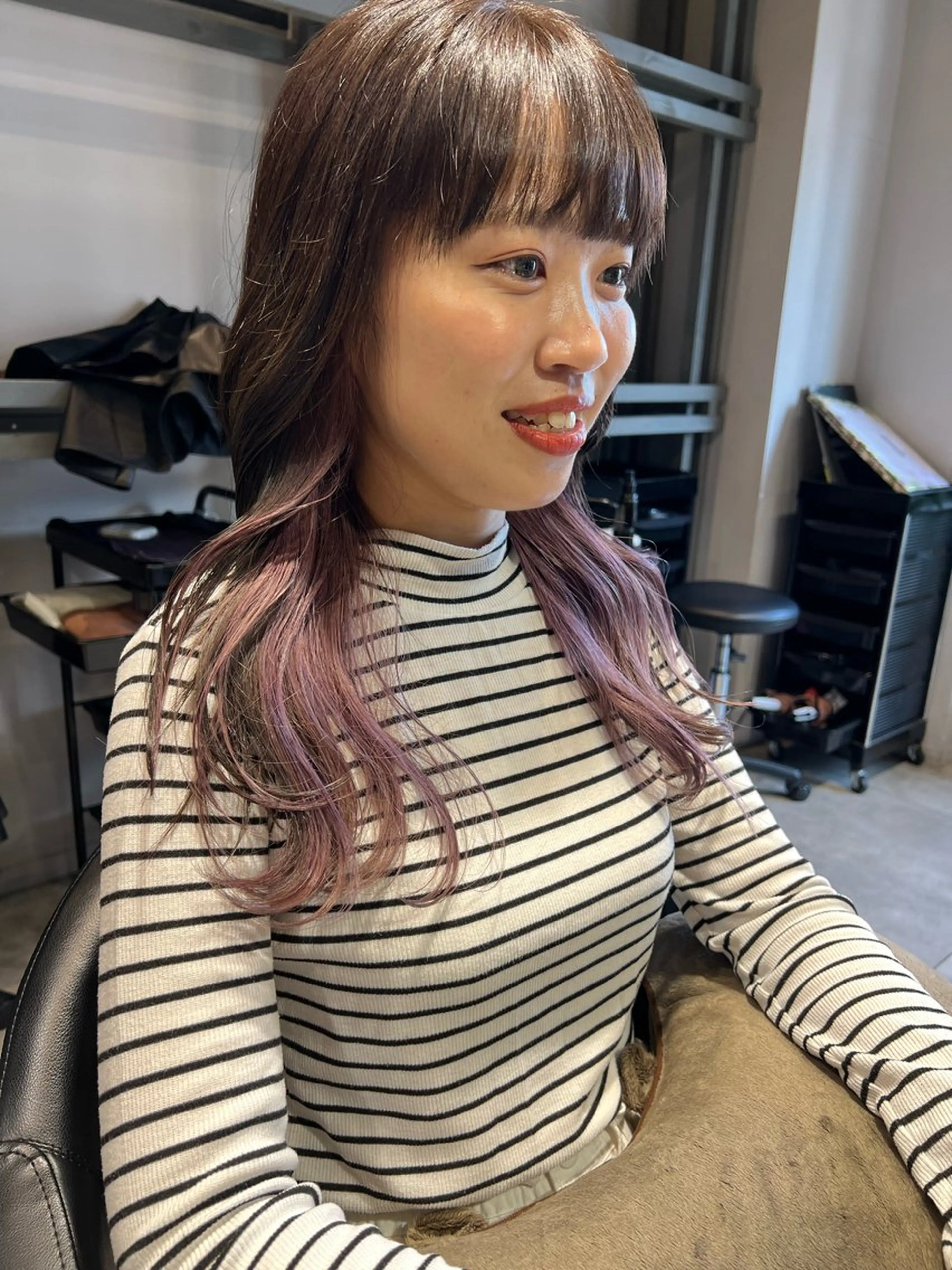 ロング カラー ブリーチ ブロンド インナーカラー ラベンダーカラー ピンクカラー ✨髪質改善矯正× ブリーチ✨YU-KIのヘアスタイル