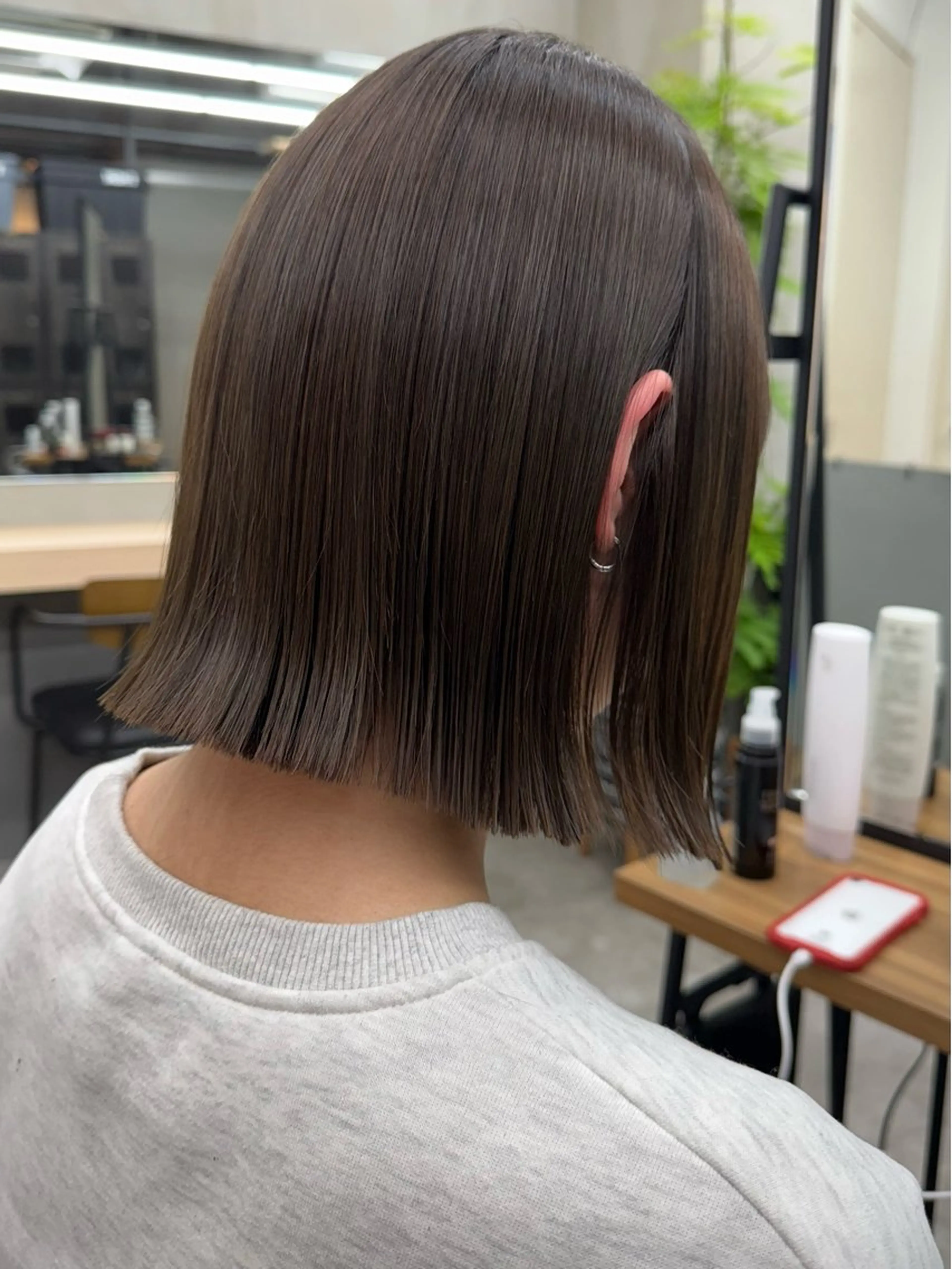 ミディアム カット ヘアカラー 髪質改善/美髪矯正/ 小顔ボブNANAのヘアスタイル