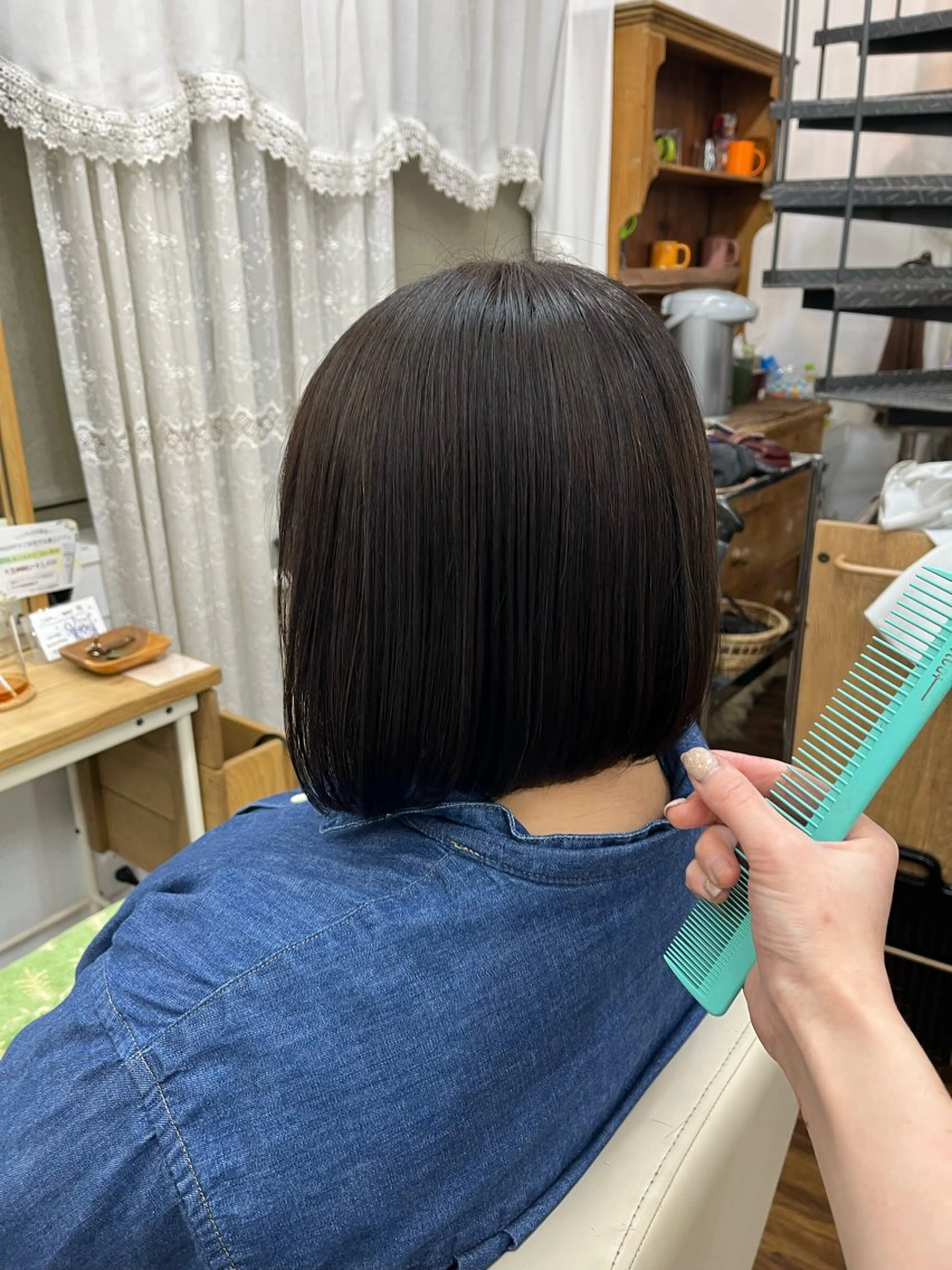 ミディアム カラー パーマ ボブ 髪質改善 縮毛矯正 カット ヘアカラー 縮毛矯正 トリートメント YUIMARL 倉敷店🌸SAEのヘアスタイル