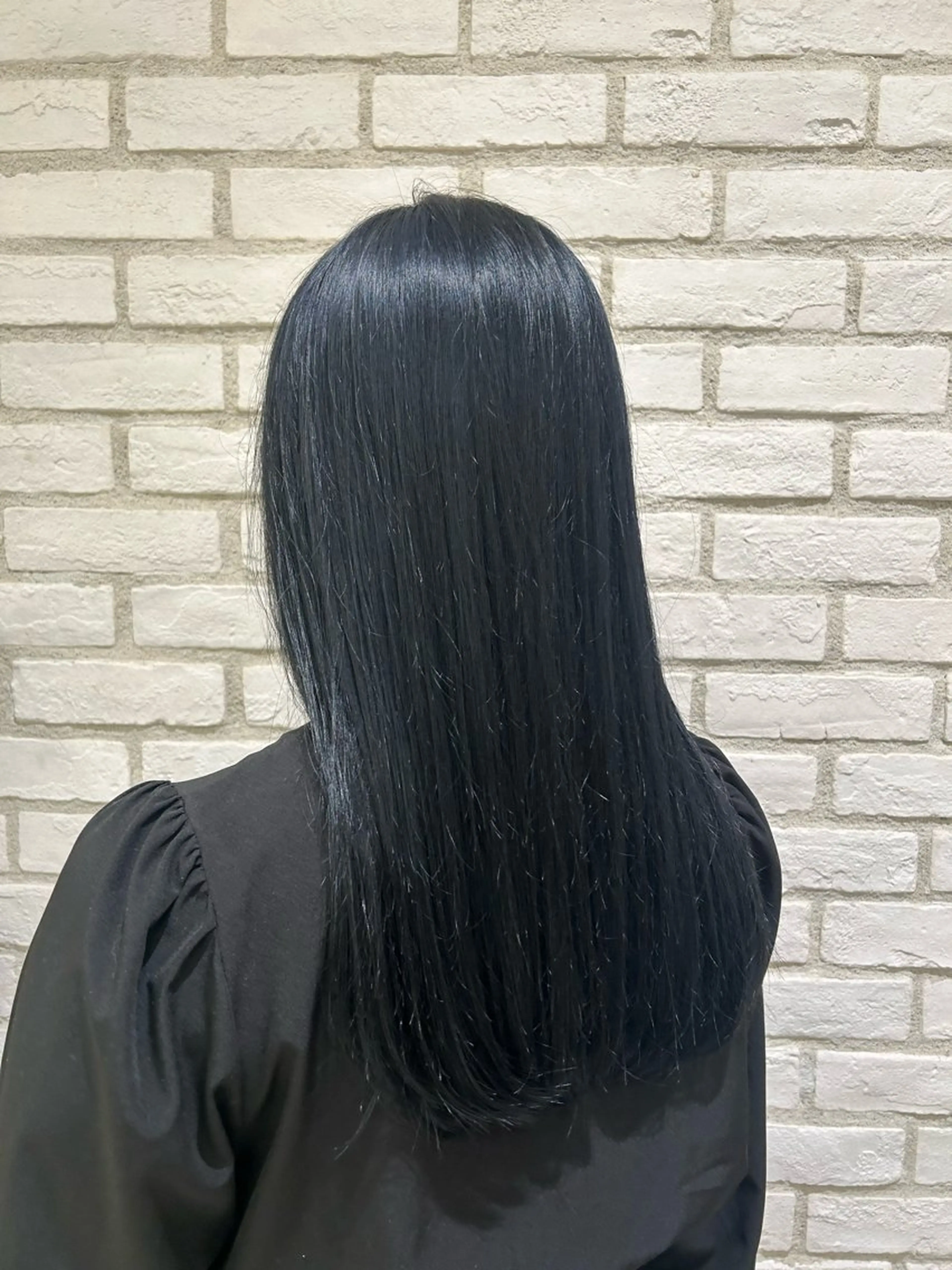 ロング カラー 黒髪 ブルーカラー ブルーブラック モデル募集中 松原京のヘアスタイル