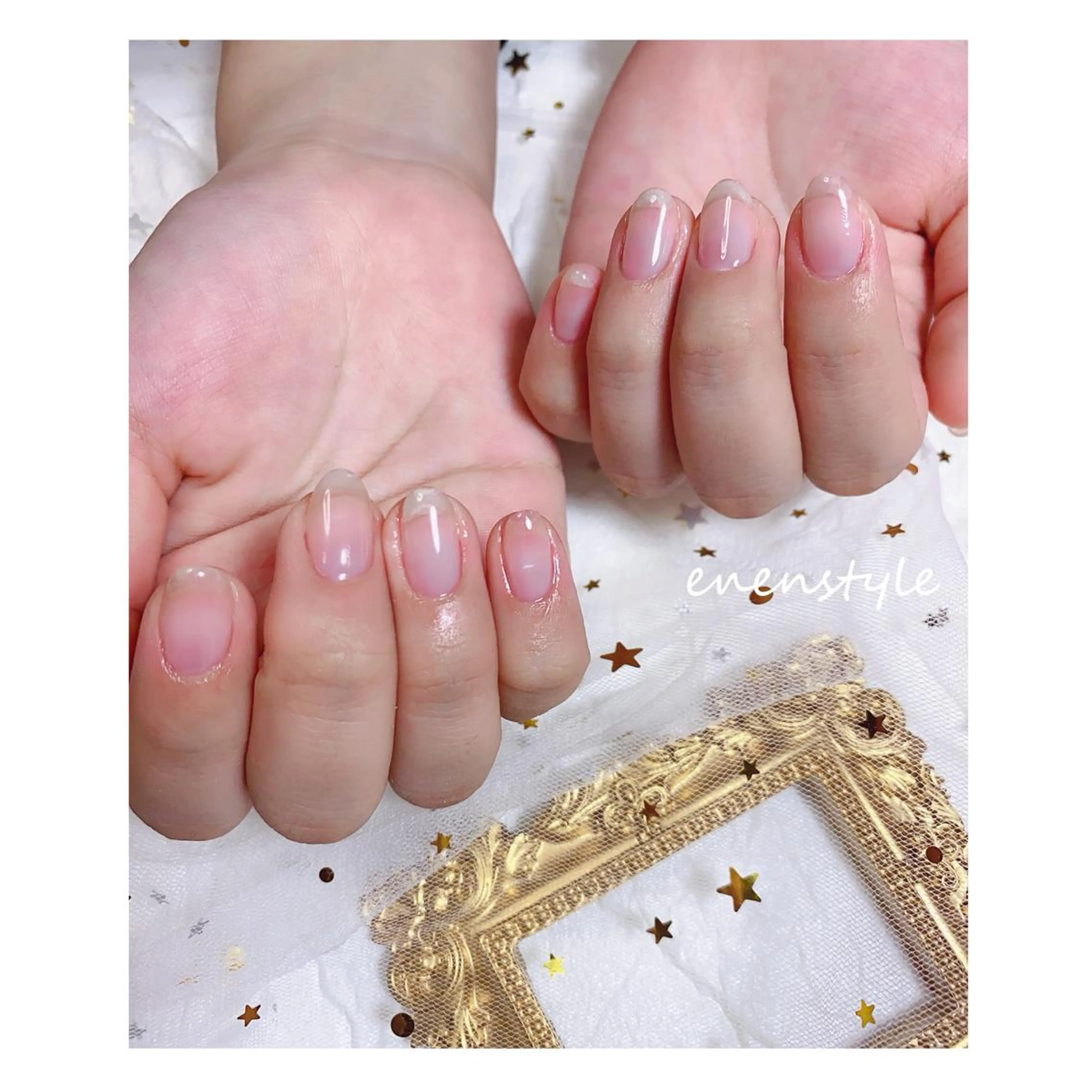 ショート ネイル ジェルネイル ニュアンスネイル オフィスネイル ワンカラーネイル パラジェル 👑enen style👑のネイルデザイン