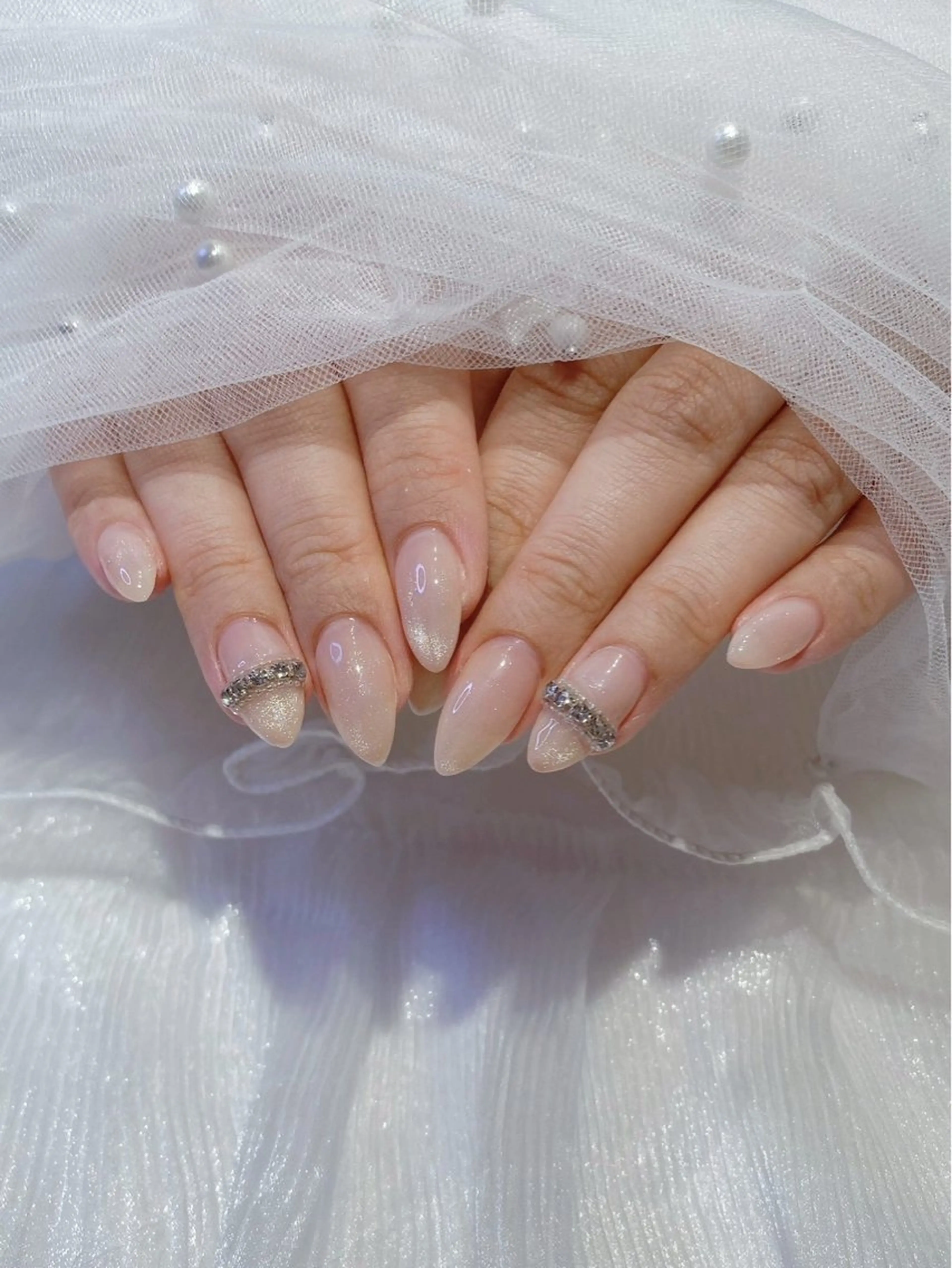 ネイル ハンドネイル muguet🎀 モテ系🫧うるちゅるのネイルデザイン