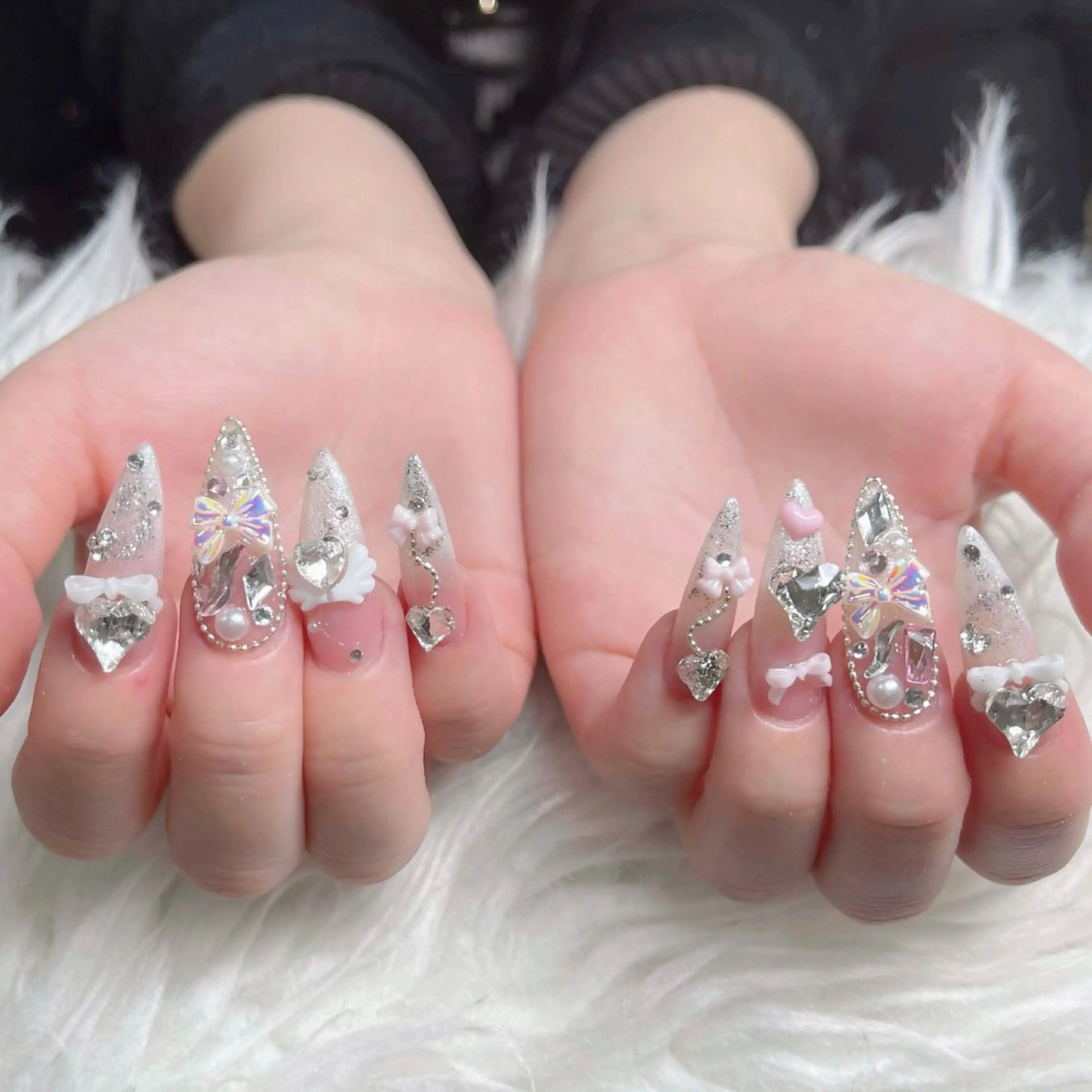 ネイル フットネイル フレンチネイル グラデーション 韓国ネイル ロングネイル ハンドネイル Hani Nail Salonのネイルデザイン