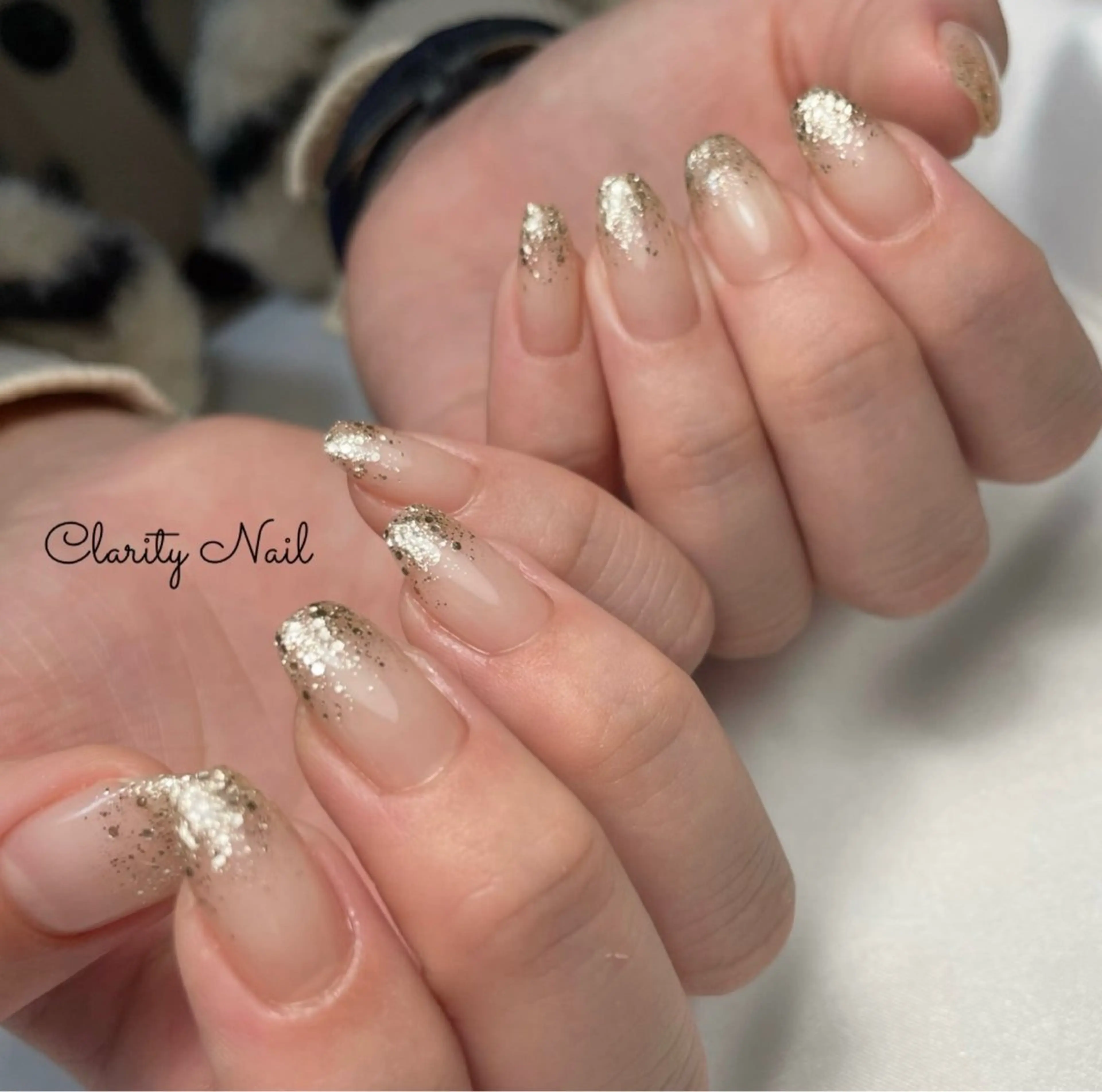 ネイル グラデーション ラメ(グリッター) ラメグラデーション ハンドネイル Clarity Nailのネイルデザイン