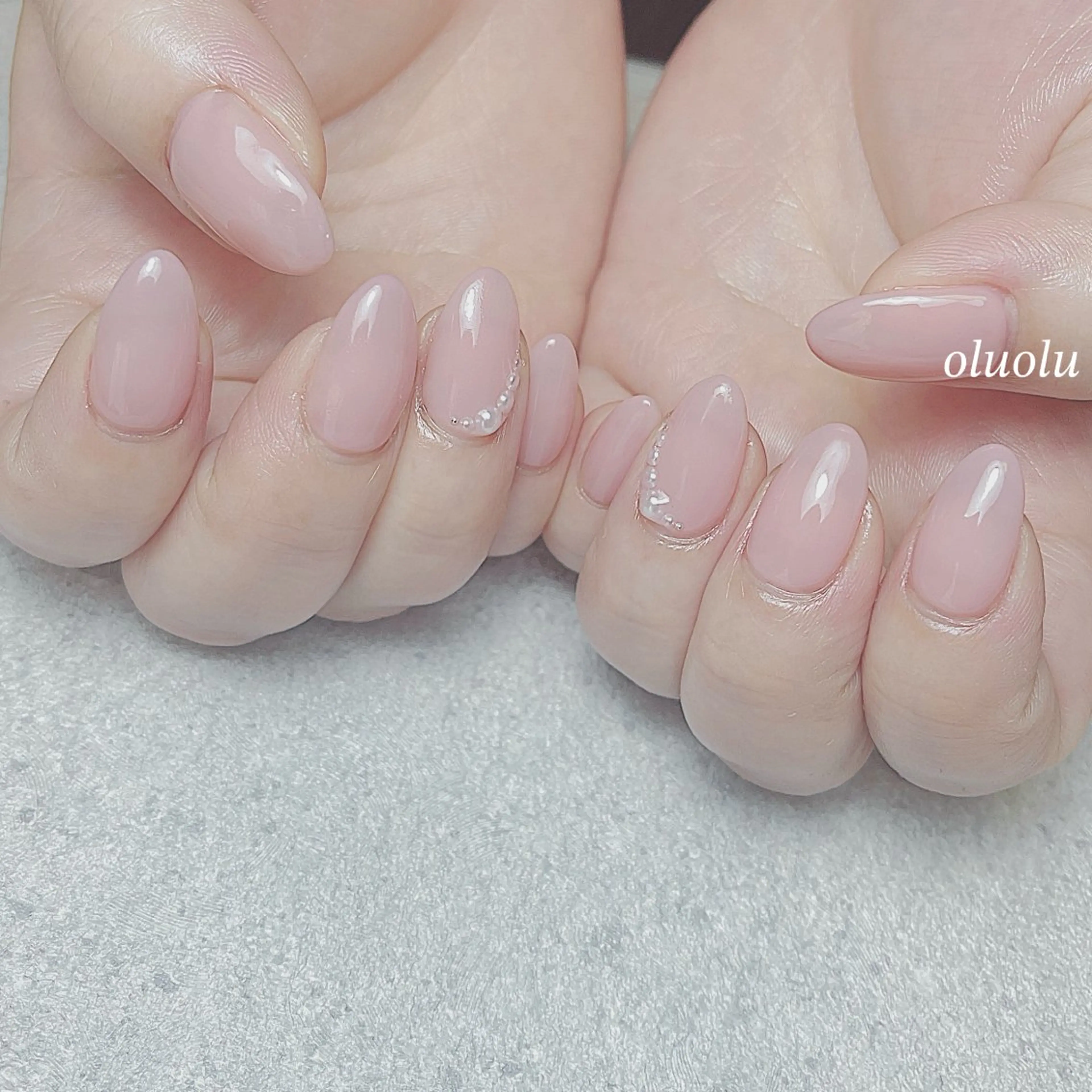 ネイル アートネイル フットネイル オフィスネイル ピンク シンプルネイル 大村 紬華のネイルデザイン