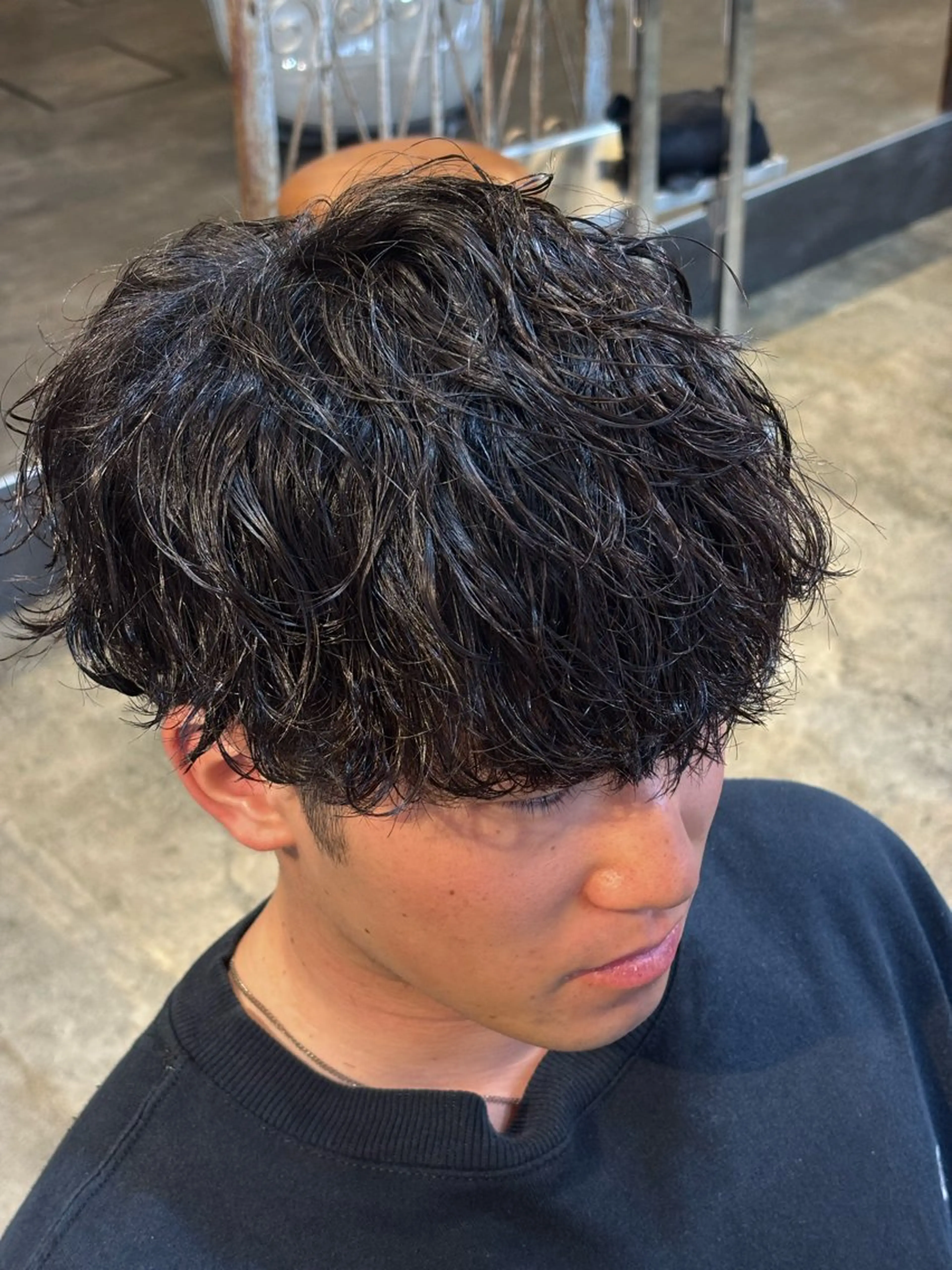 ミディアム メンズ ミディアムパーマ メンズパーマ カット パーマ メンズカットパーマ /岐阜/yudaiのヘアスタイル