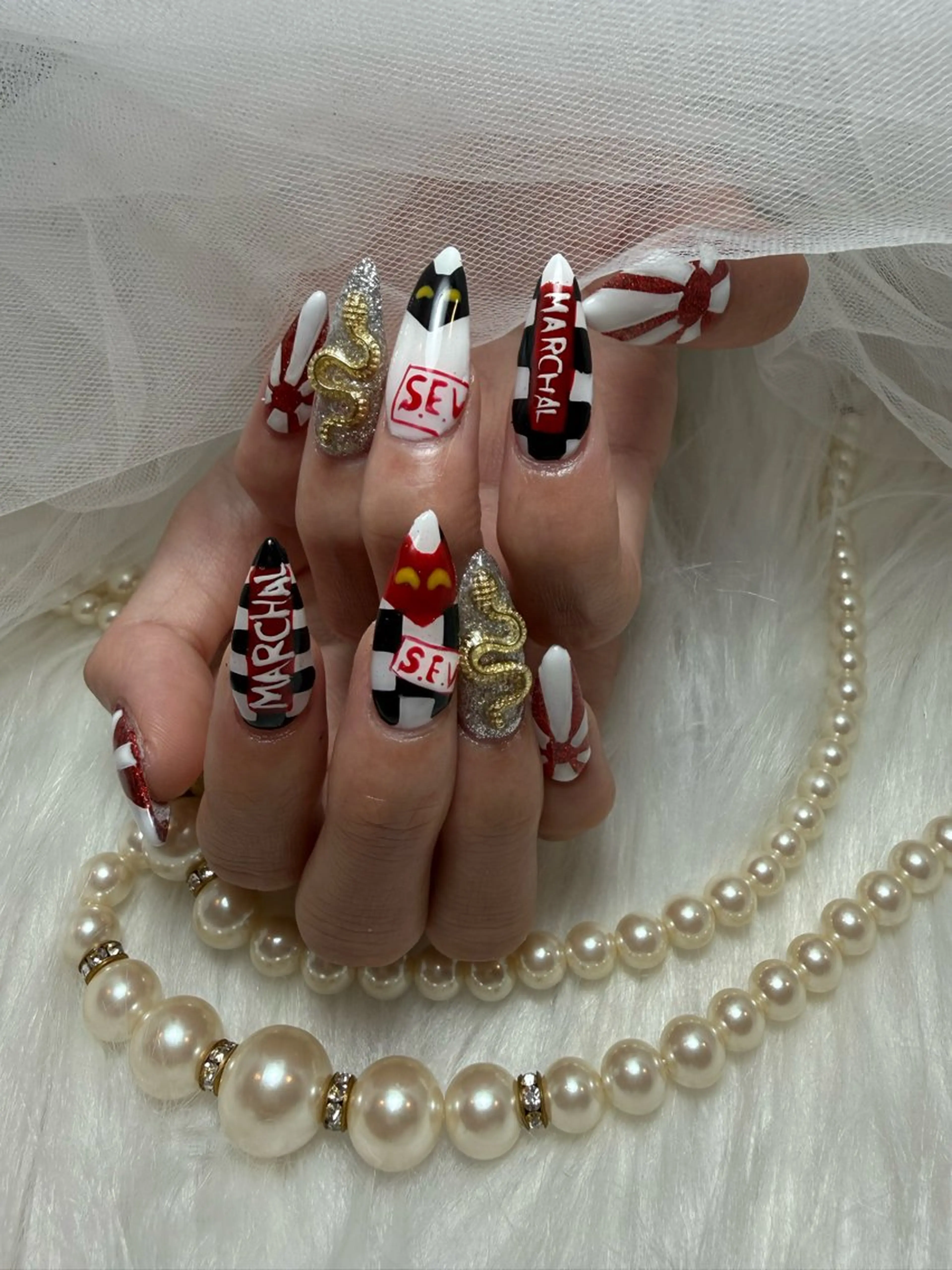 ロング ハンドネイル Conjunim MAMI🎀✨のネイルデザイン