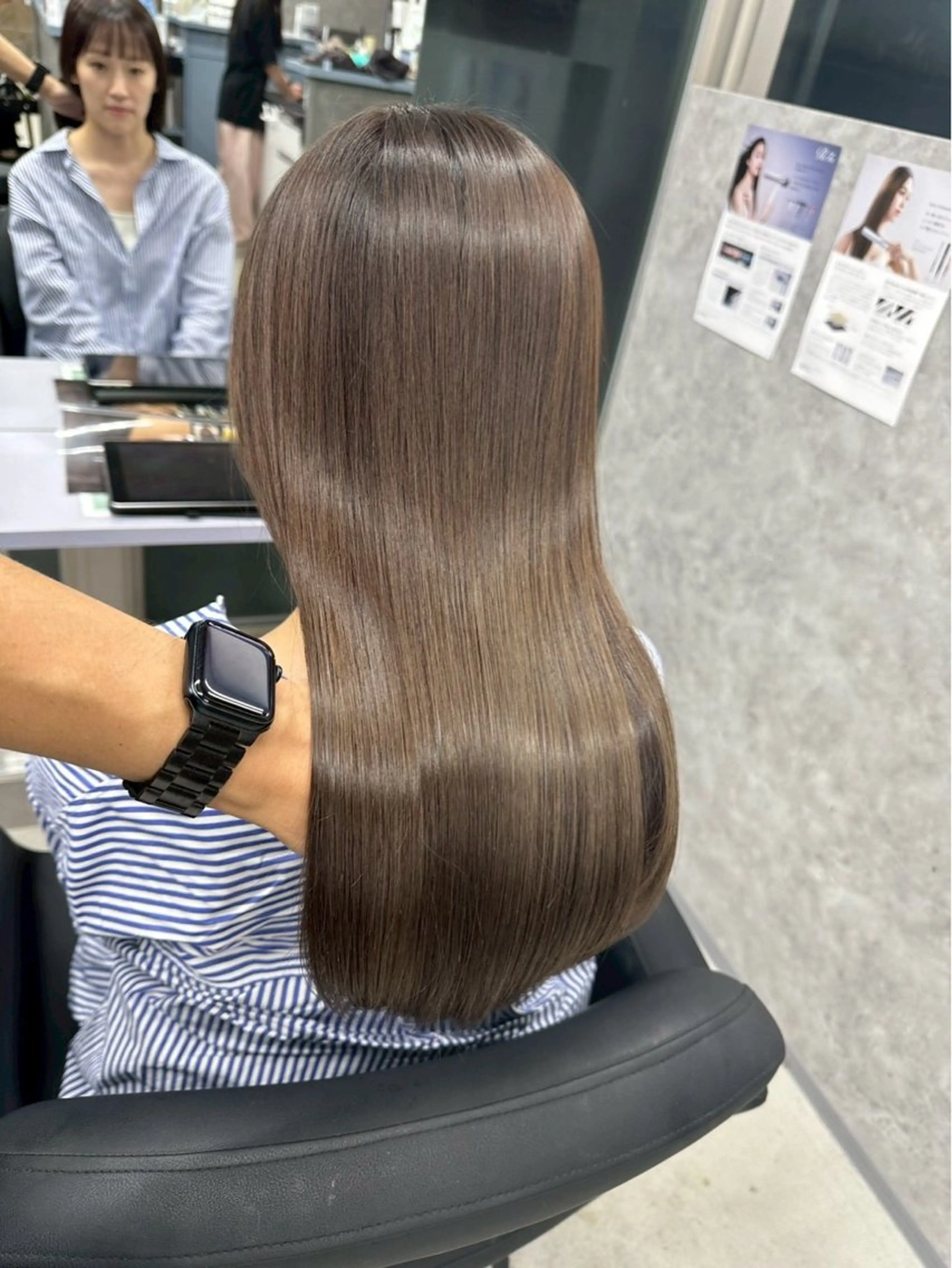 ロング カラー ベージュカラー 透明感カラー 髪質改善 韓国風ヘア レイヤーカット カット ヘアカラー トリートメント anhelo髪質改善 メテオ髪質改善名駅のヘアスタイル