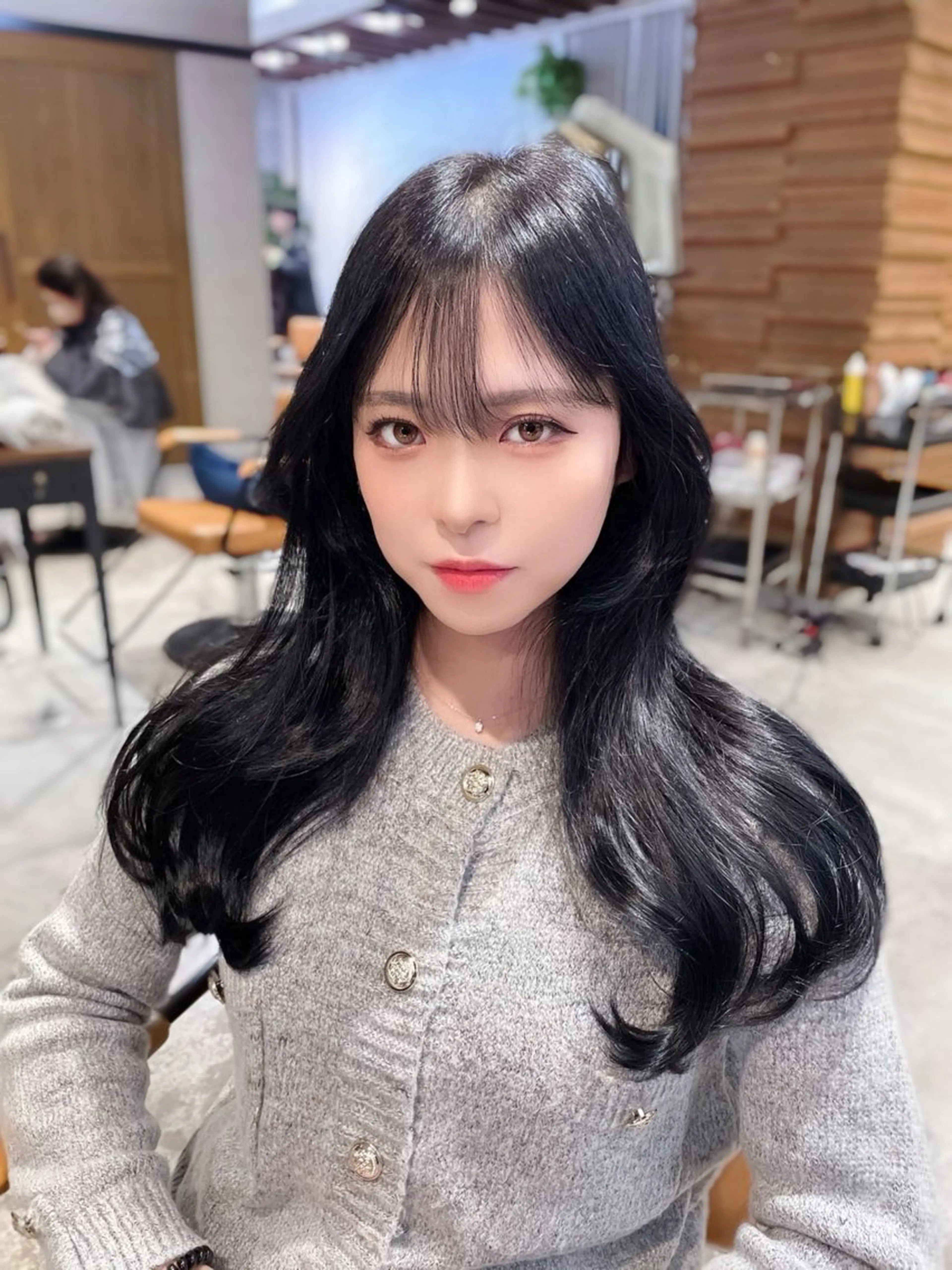 ロング のり🐼顔まわり/ 韓国/レイヤーカットのヘアスタイル