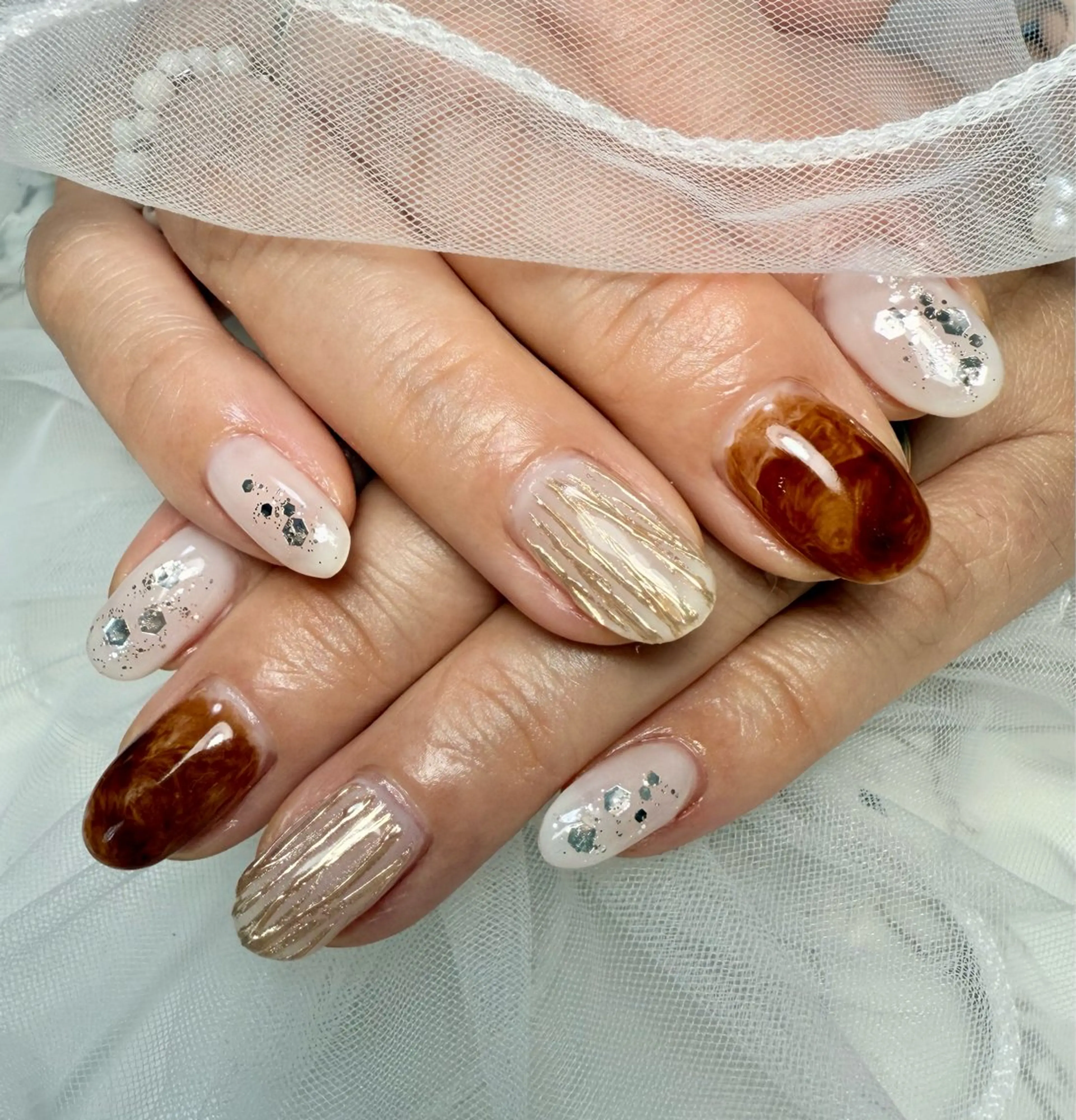 ネイル アートネイル チークネイル フレンチネイル ガラスフレンチ 氷ネイル・うるうるネイル M.N_ nailのネイルデザイン