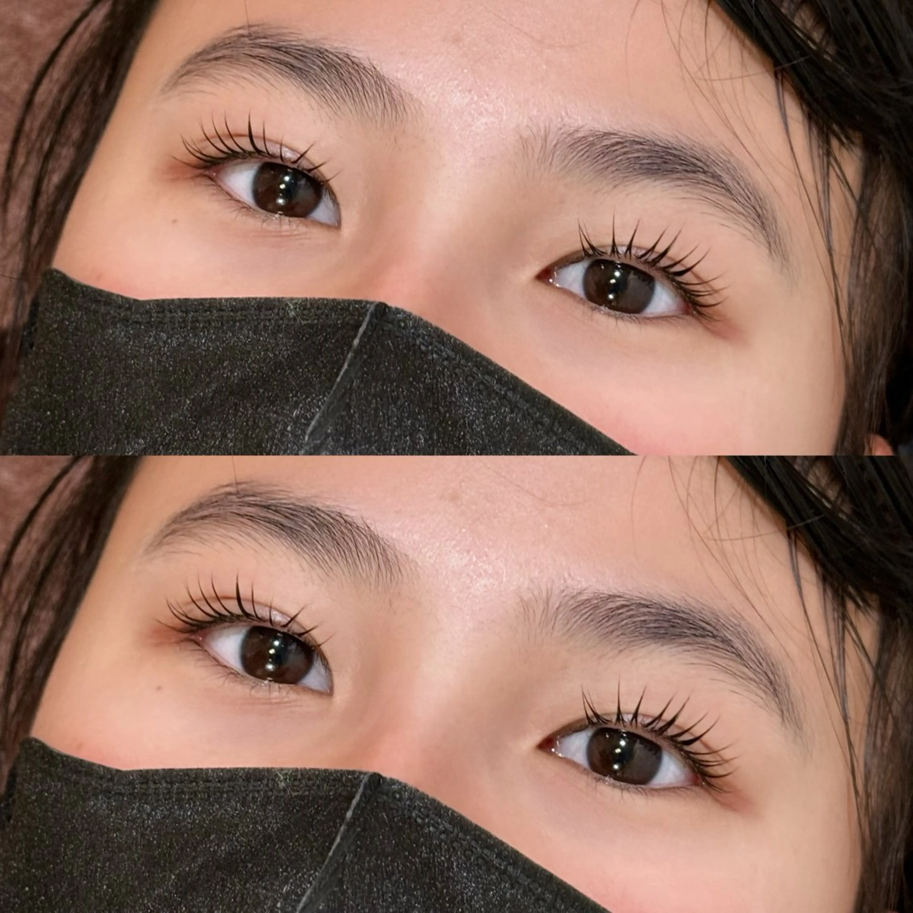 マツエク・マツパ レイヤー/顔周り/透 明感カラー/うる艶のヘアスタイル