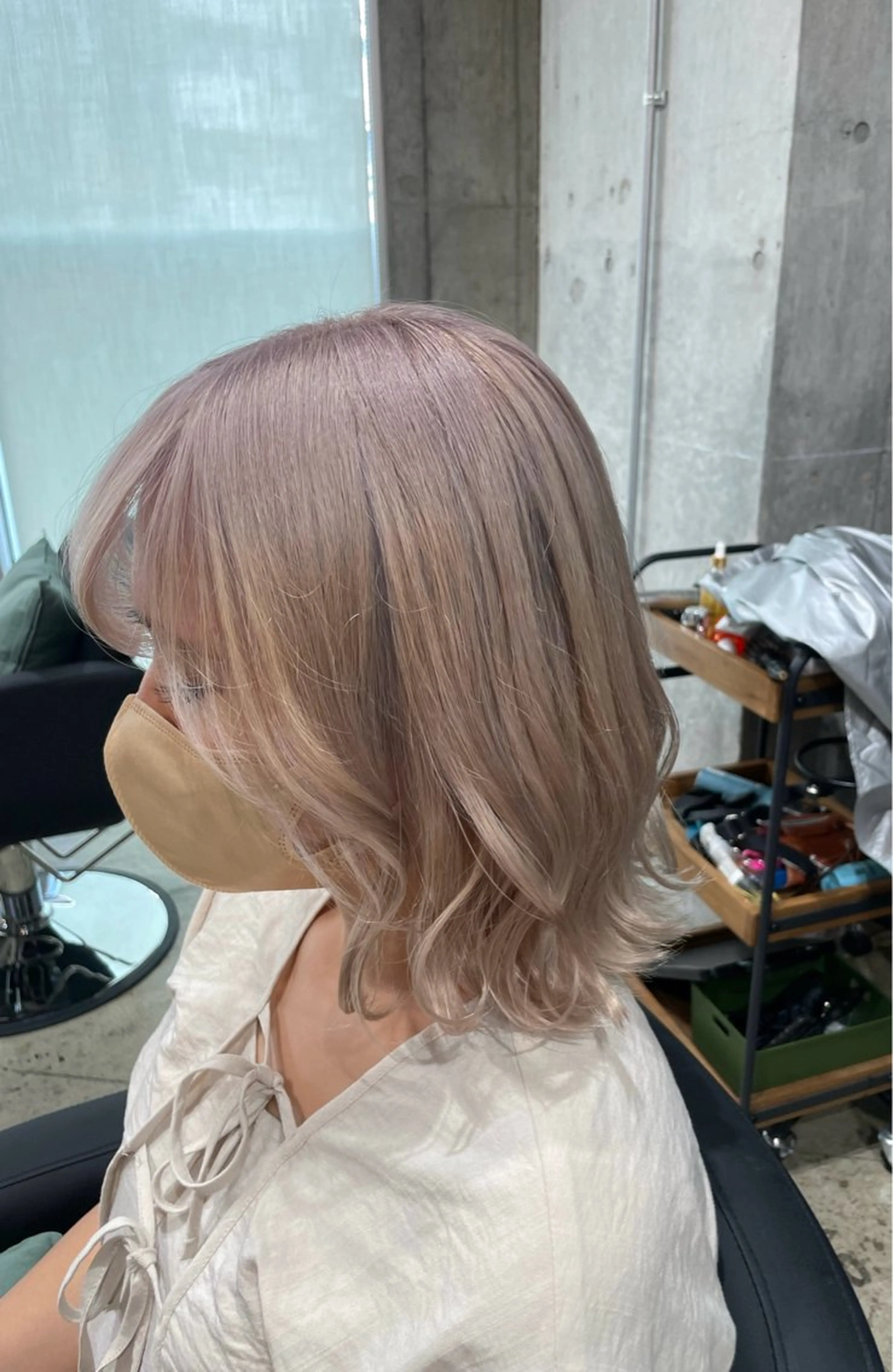 ミディアム カラー ヘアカラー トリートメント ✨髪質改善/ハイトー ン/艶髪高山のヘアスタイル