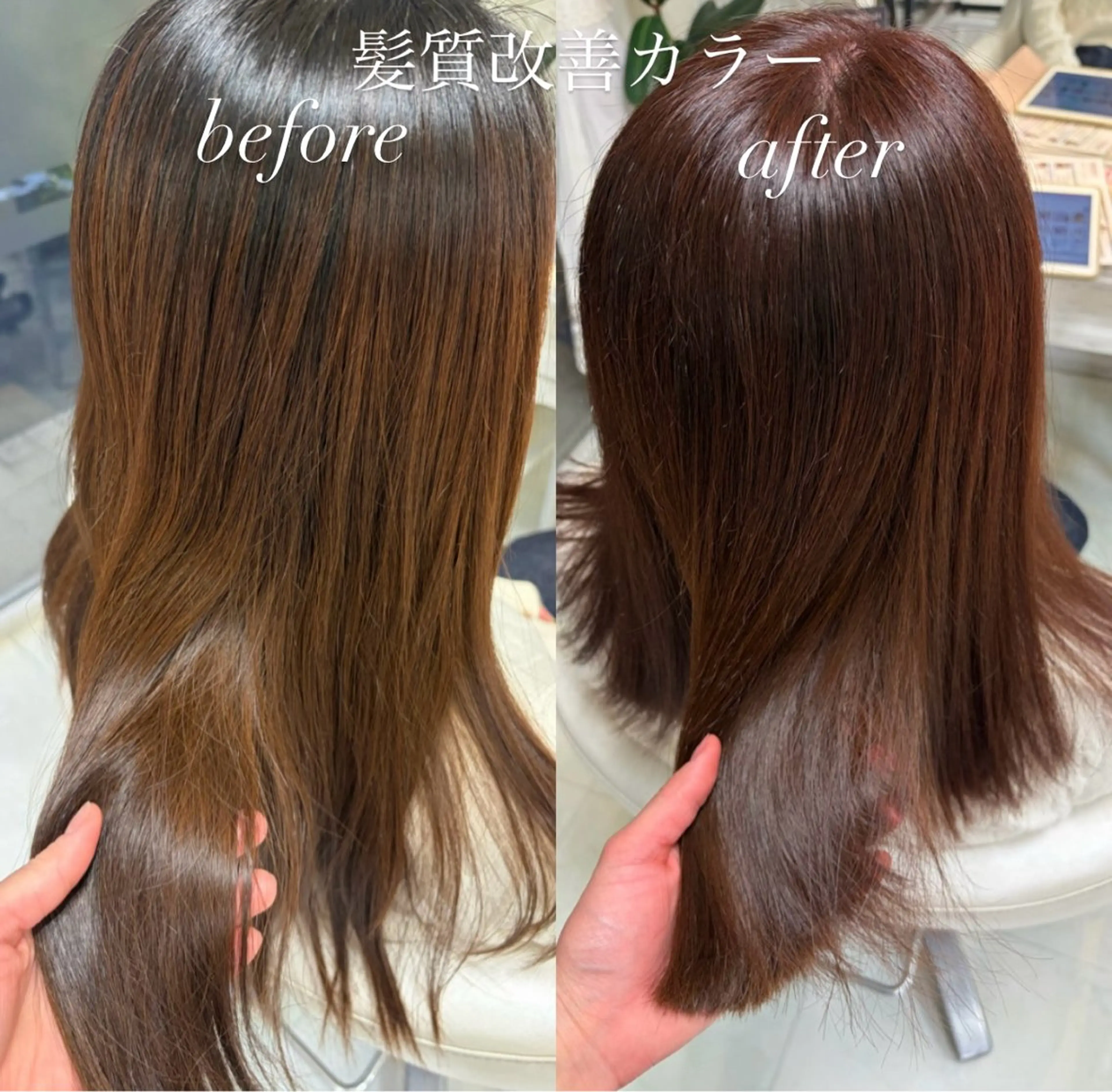 セミロング カット ヘアカラー 藤本 麗夏のヘアスタイル