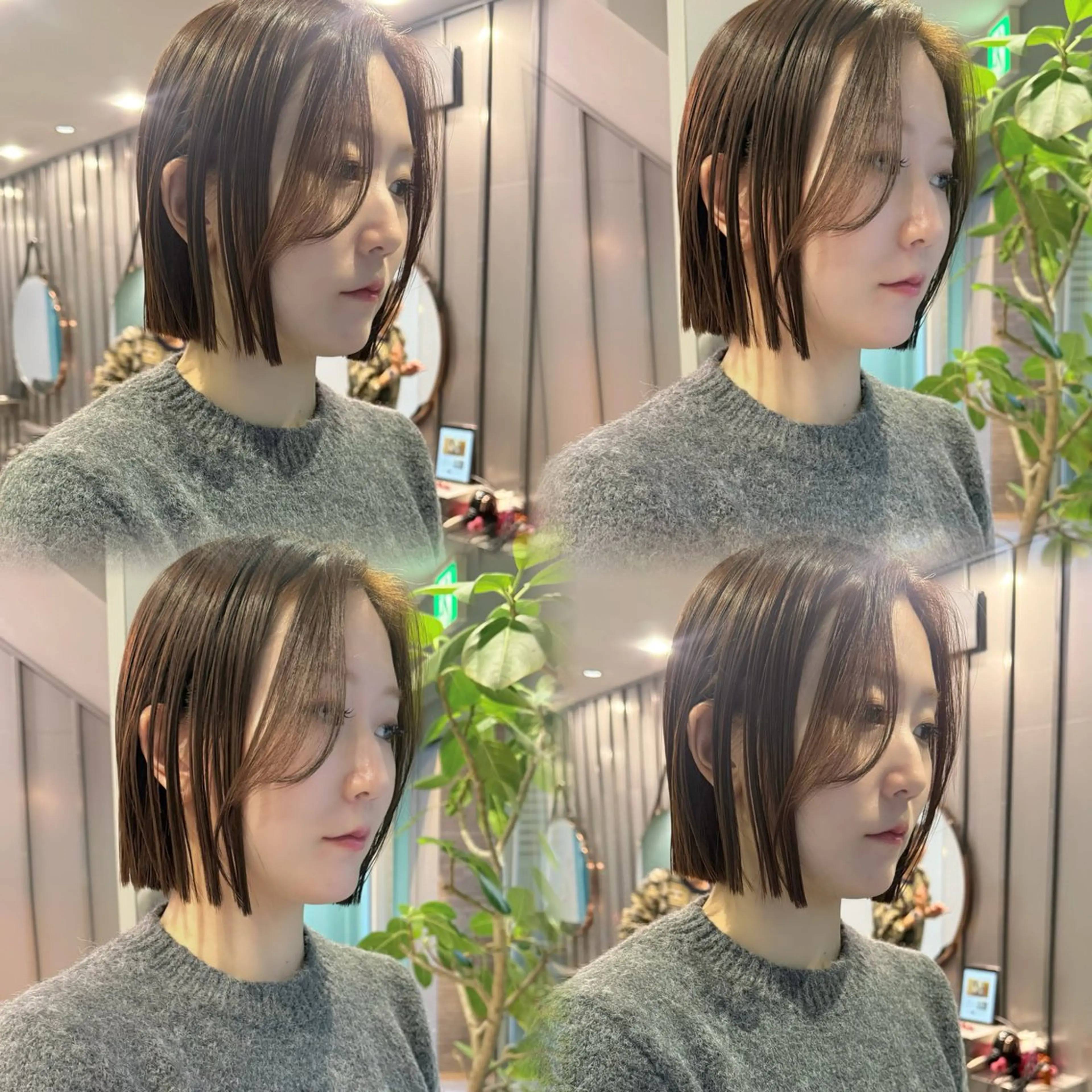 ミディアム ボブ カット ヘアカラー トリートメント urara/ショート /透明感カラーのヘアスタイル