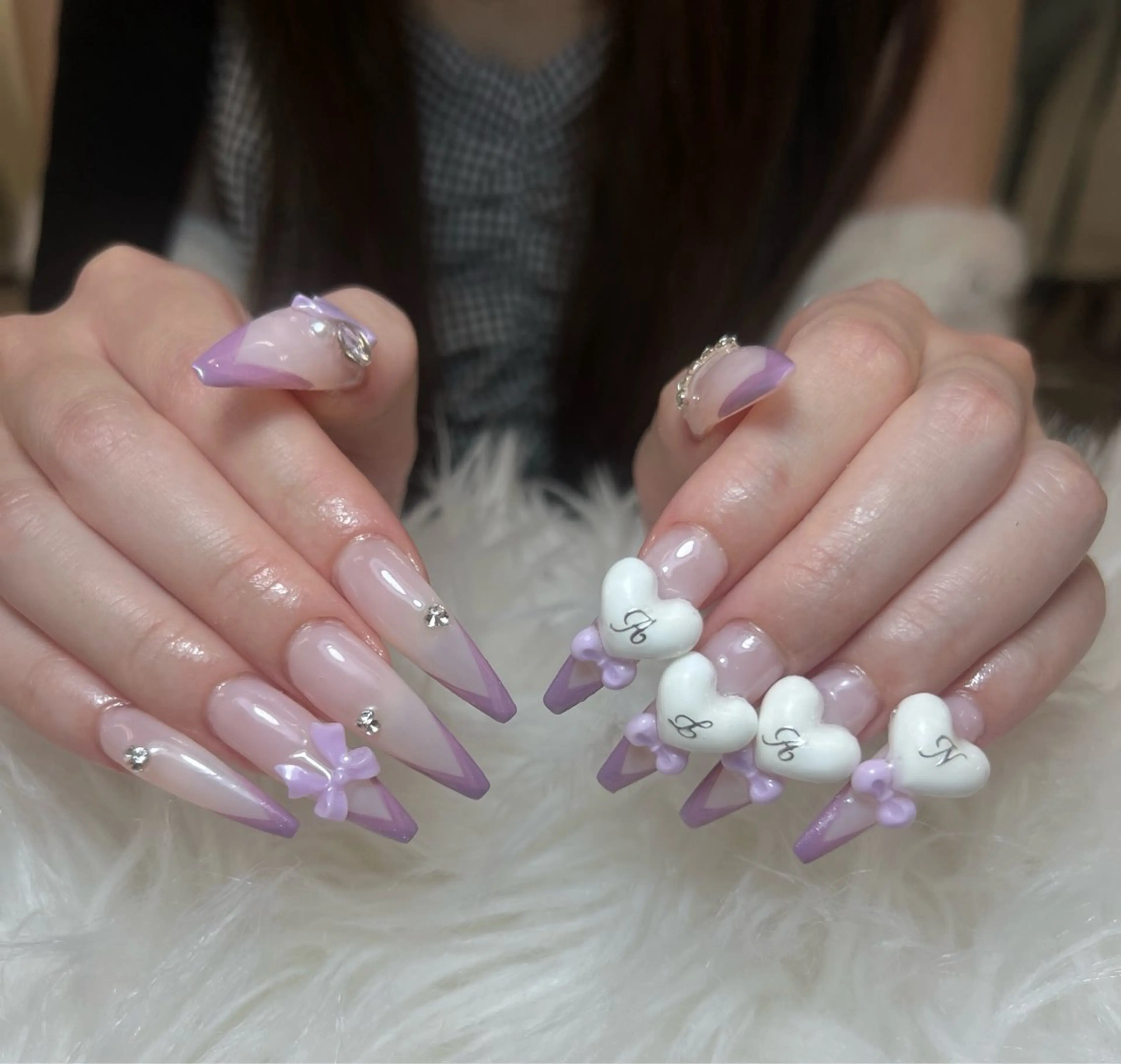 ネイル アートネイル オーロラネイル チークネイル 長さ出し フットネイル Noiranail_ studio川越西口のネイルデザイン