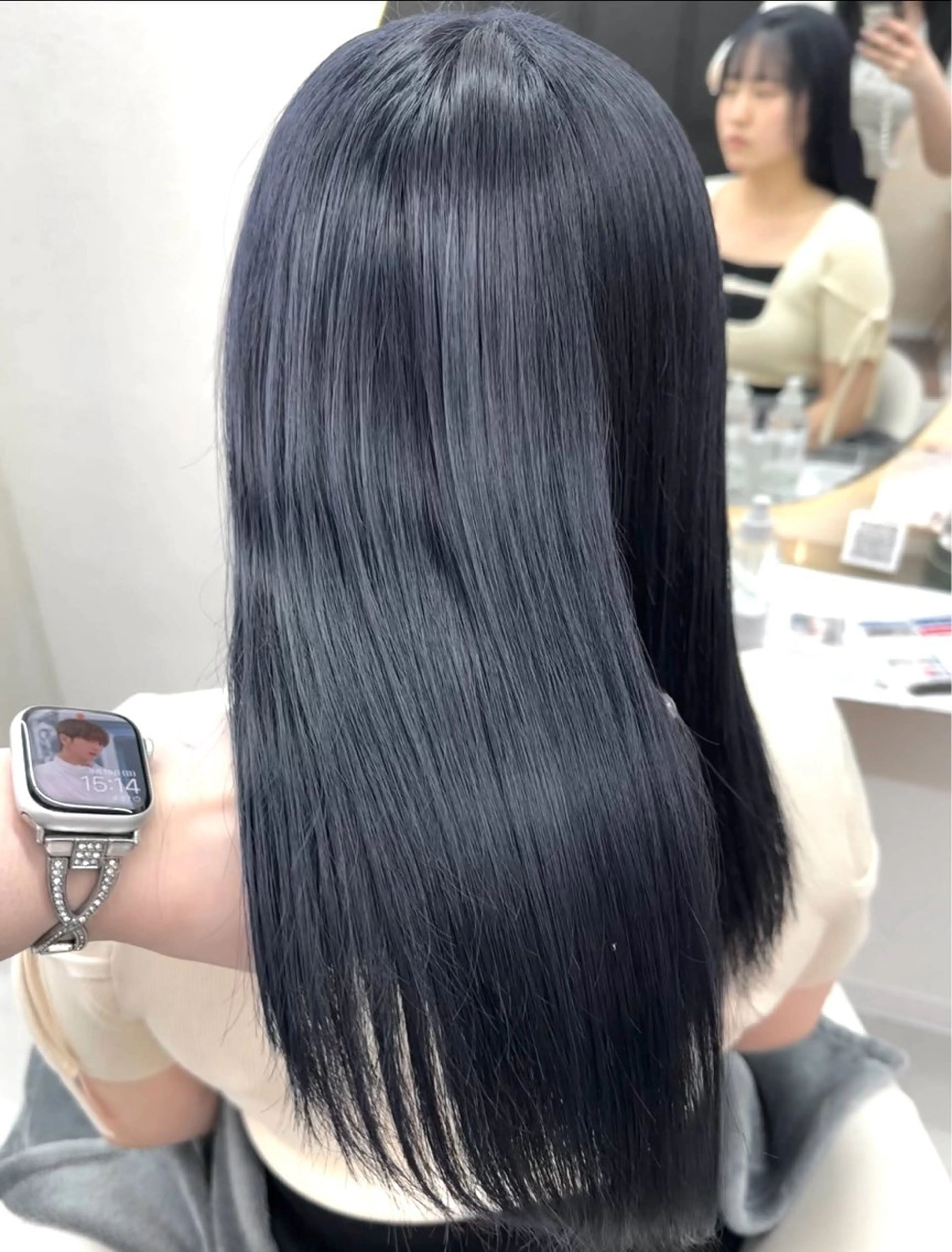 ロング カラー ヘアアレンジ カット ヘアカラー 🖤kana/艶髪/ 韓国風暗髪カラー🖤のヘアスタイル