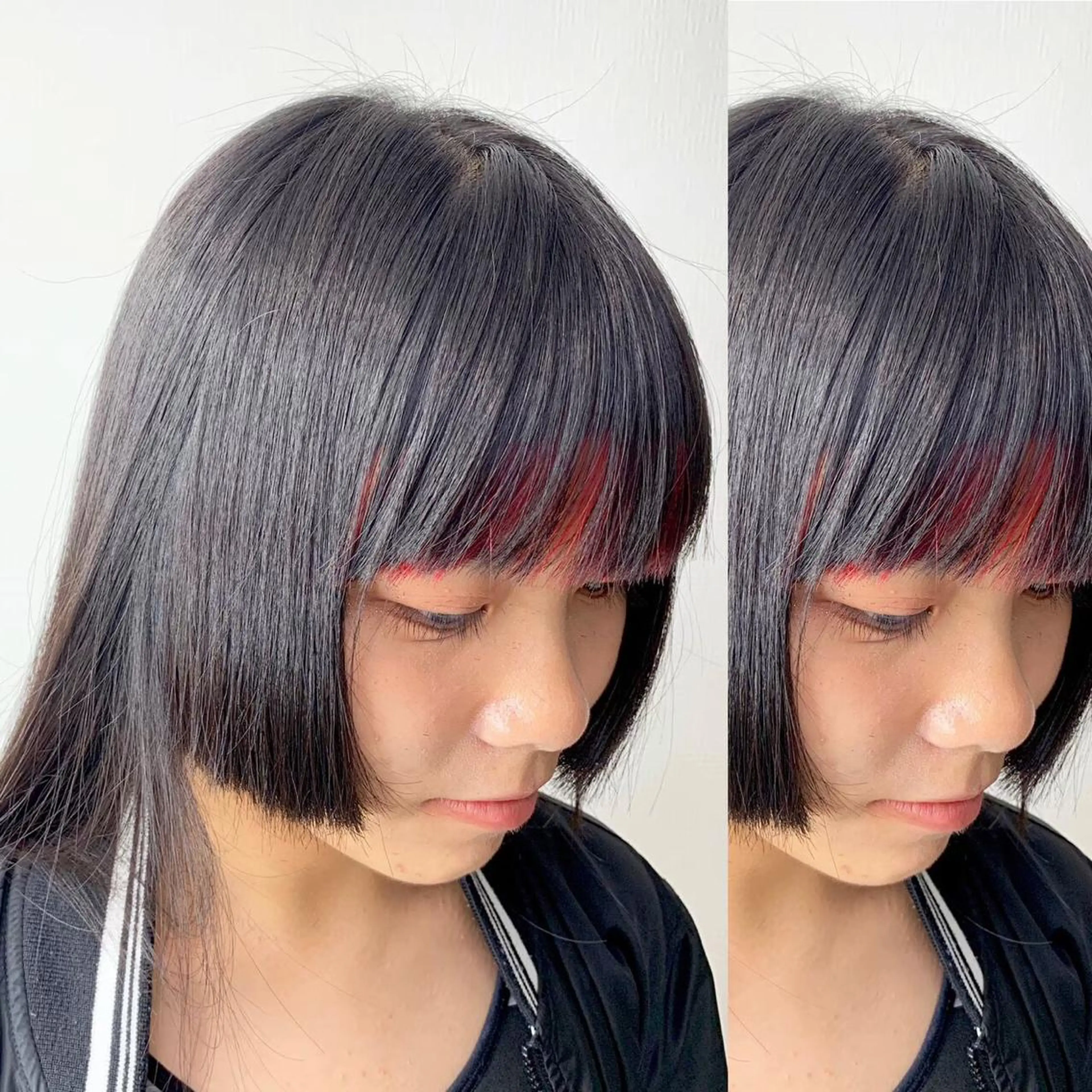 セミロング カラー カット トリートメント JuNブリーチに 縮毛矯正するプロのヘアスタイル