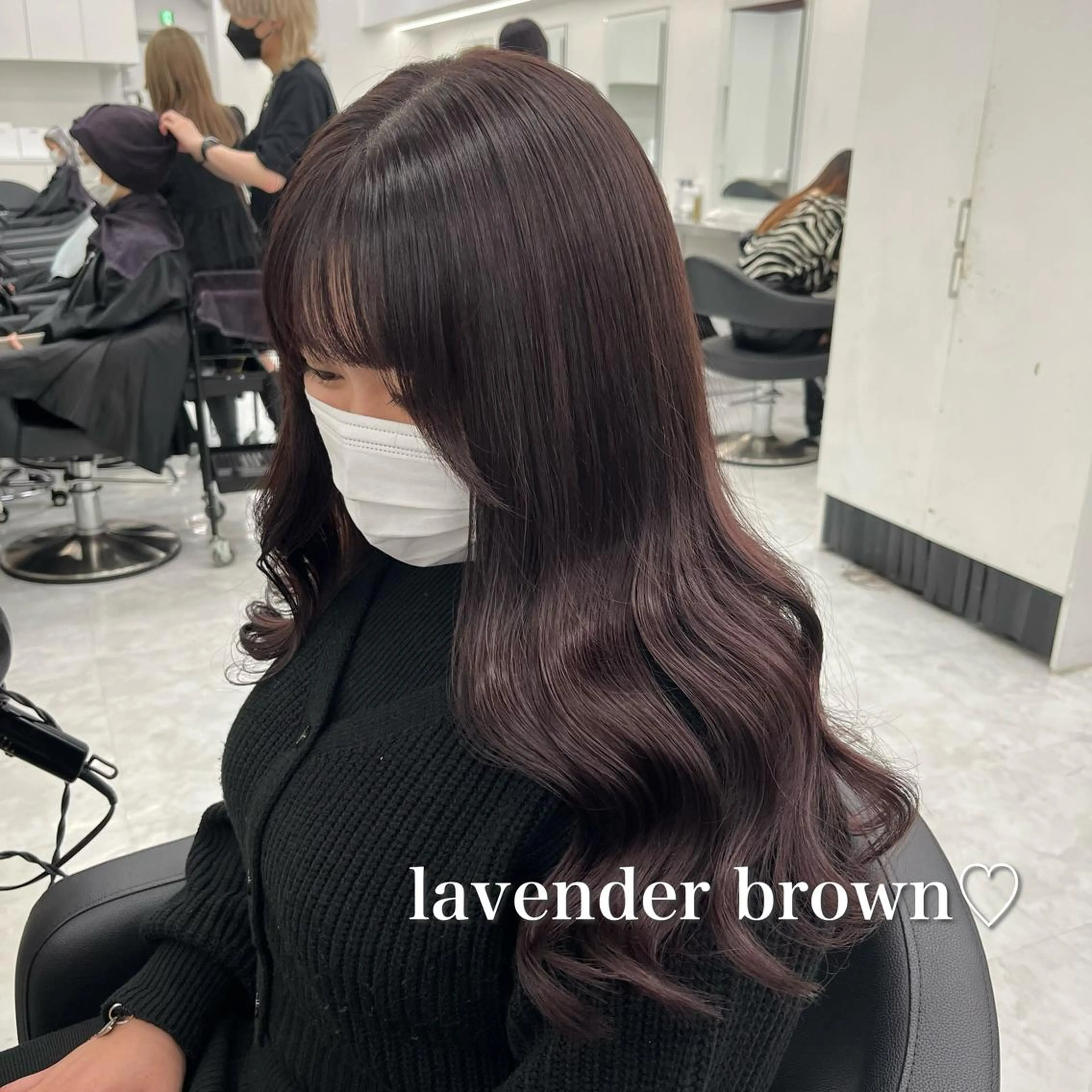 ロング ヘアカラー トリートメント ヘッドスパ ヘアセット 💗韓国暖色ヘア NO.1💗🪽のヘアスタイル