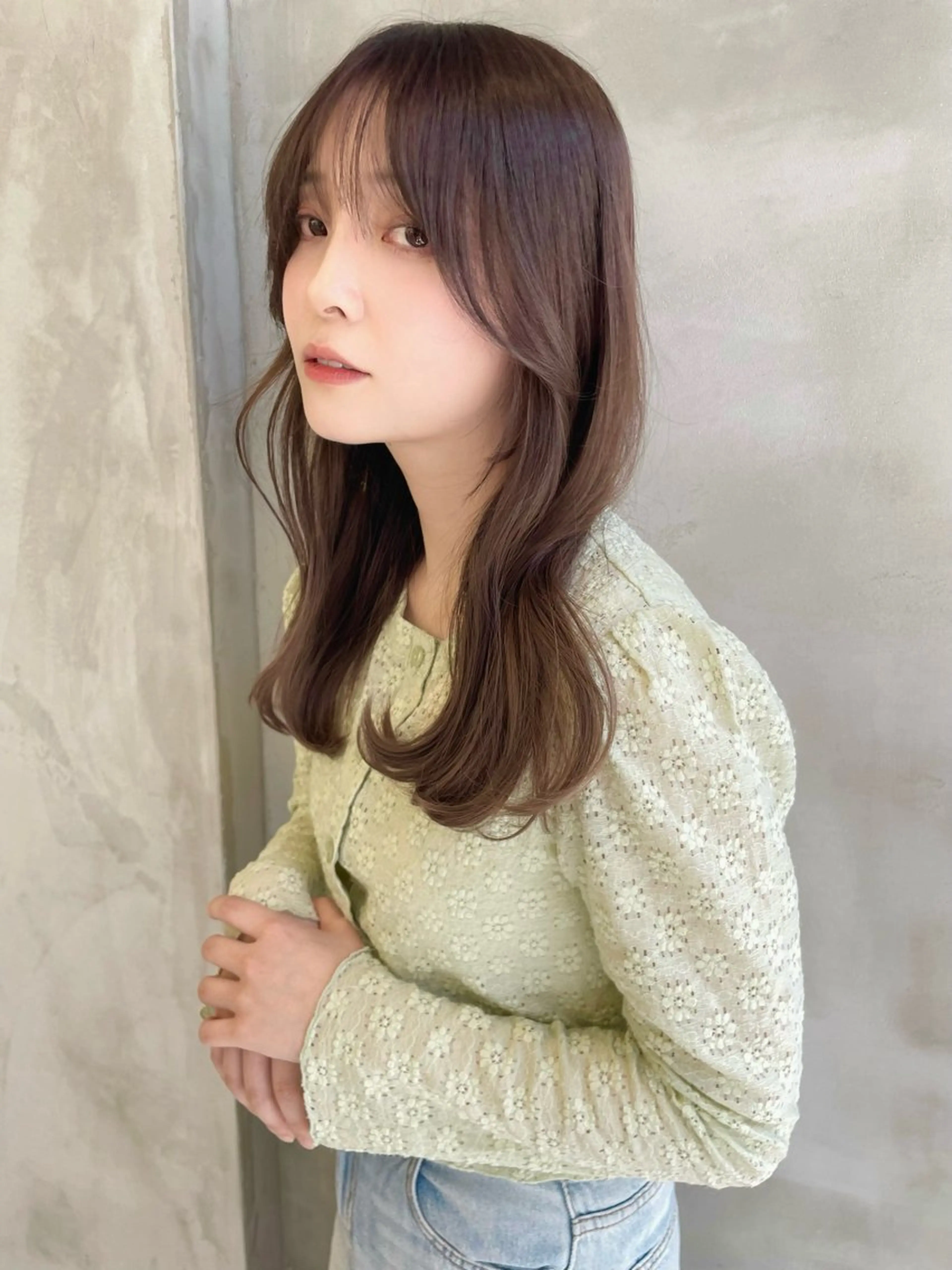 セミロング カラー カット ヘアカラー トリートメント 白髪ぼかし特化/ 髪質改善/ハクのヘアスタイル