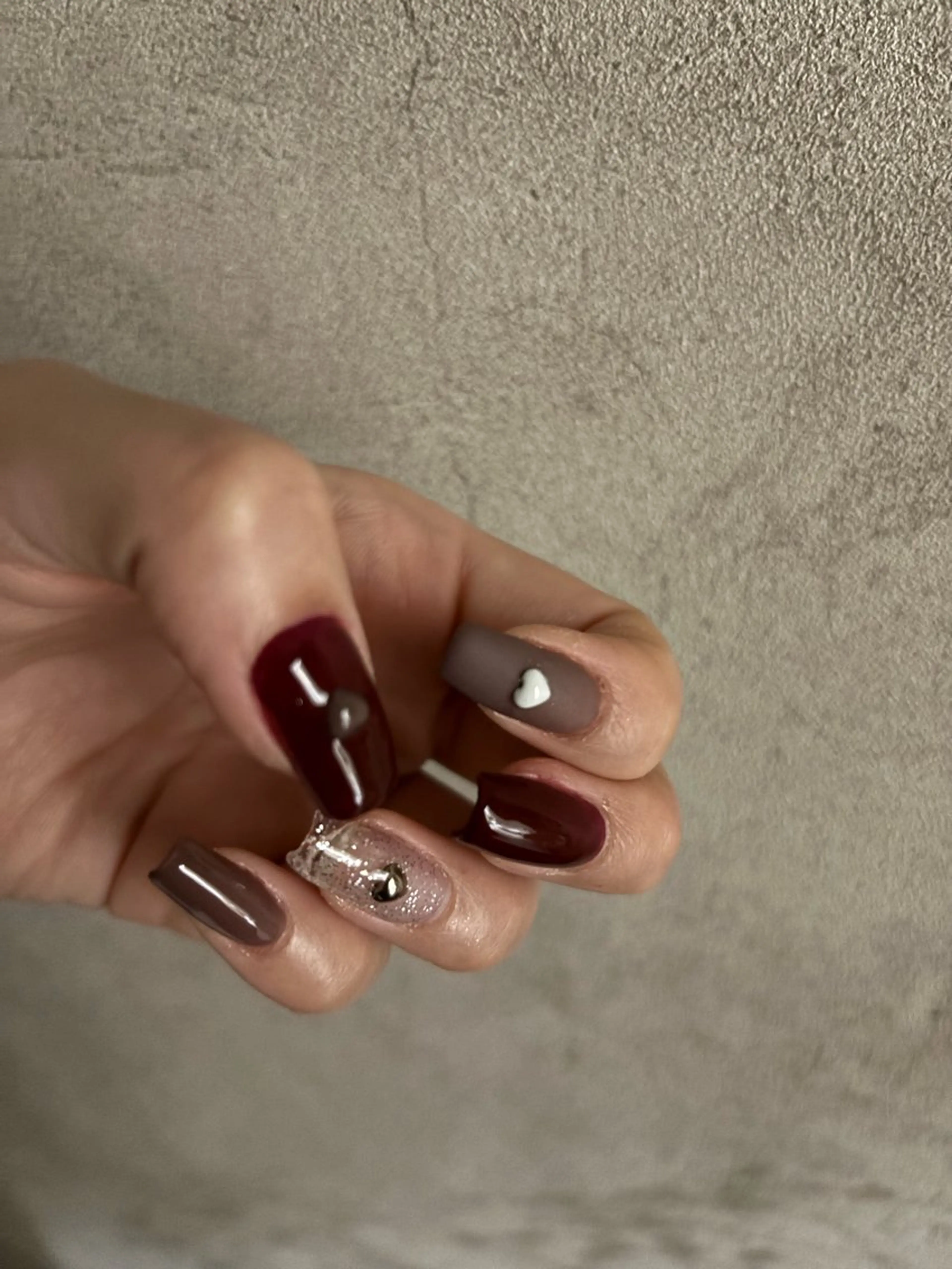 ネイル アートネイル シンプルネイル バレンタイン THREE nail 長谷川のネイルデザイン