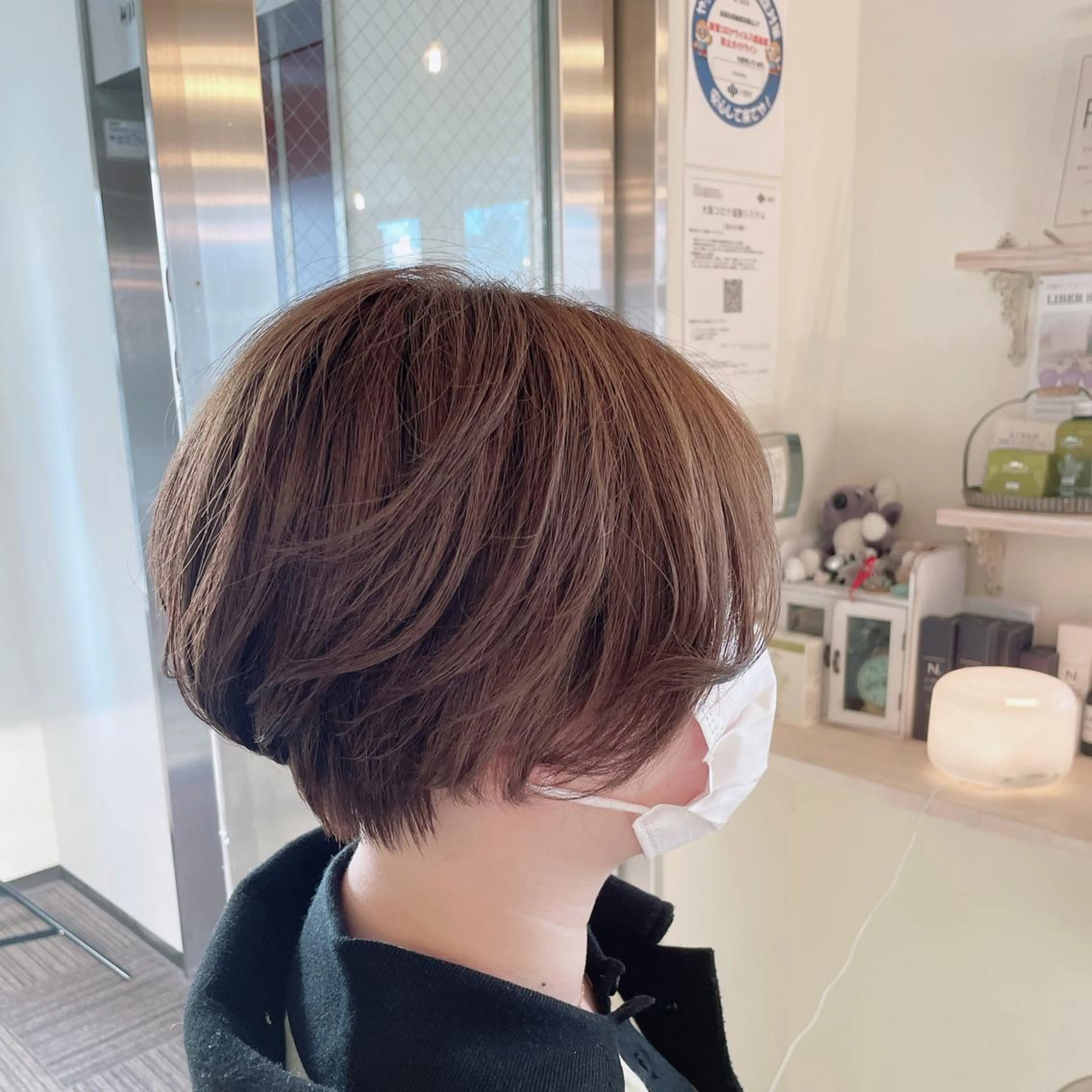 ショート カラー ベージュカラー オリーブベージュ ヘアカラー トリートメント ボブウルフ／ボブ Satsuki【名駅のヘアスタイル