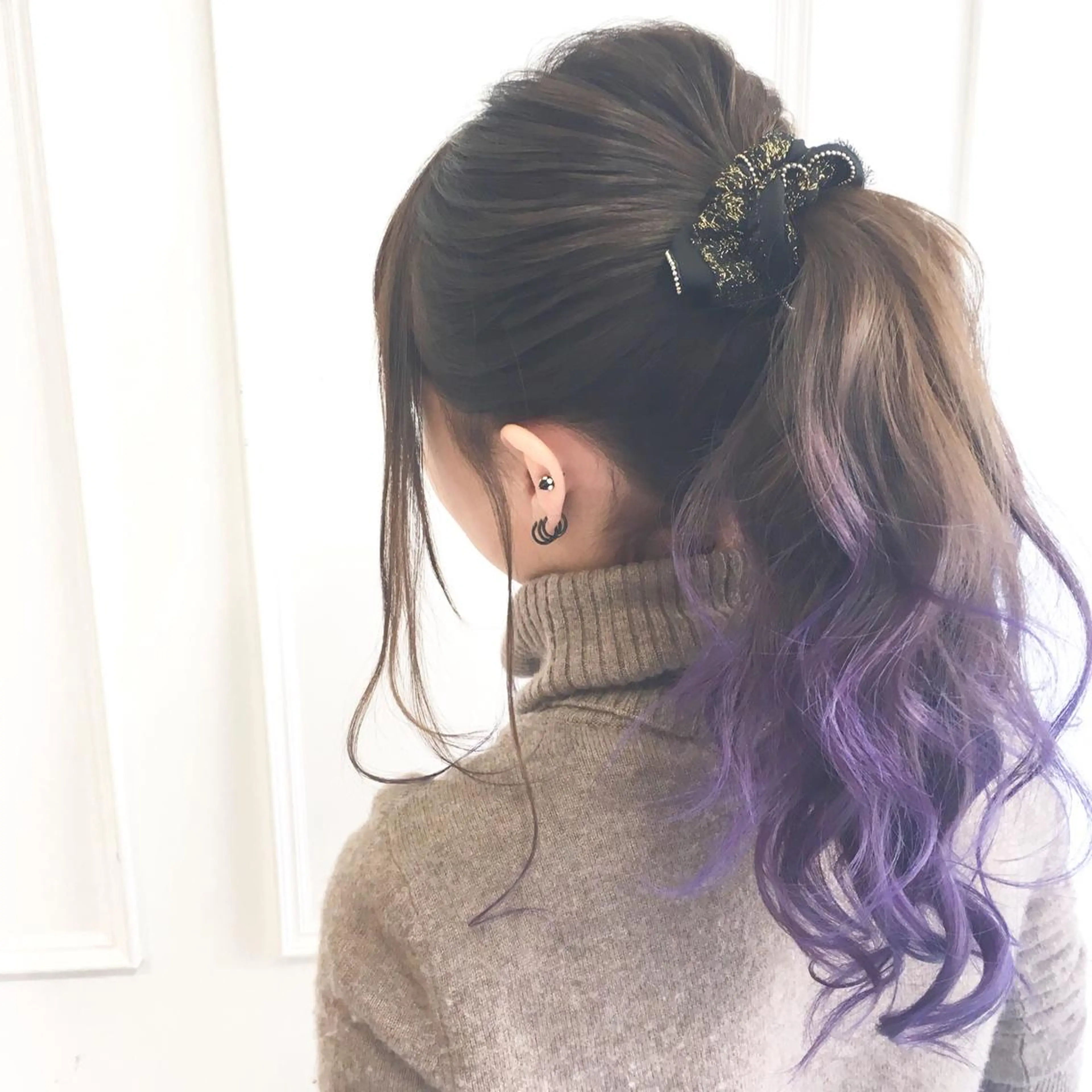 ロング カラー パーマ ヘアアレンジ ◆感動口コミ/最小顔 理論カット◆森口 峻のヘアスタイル