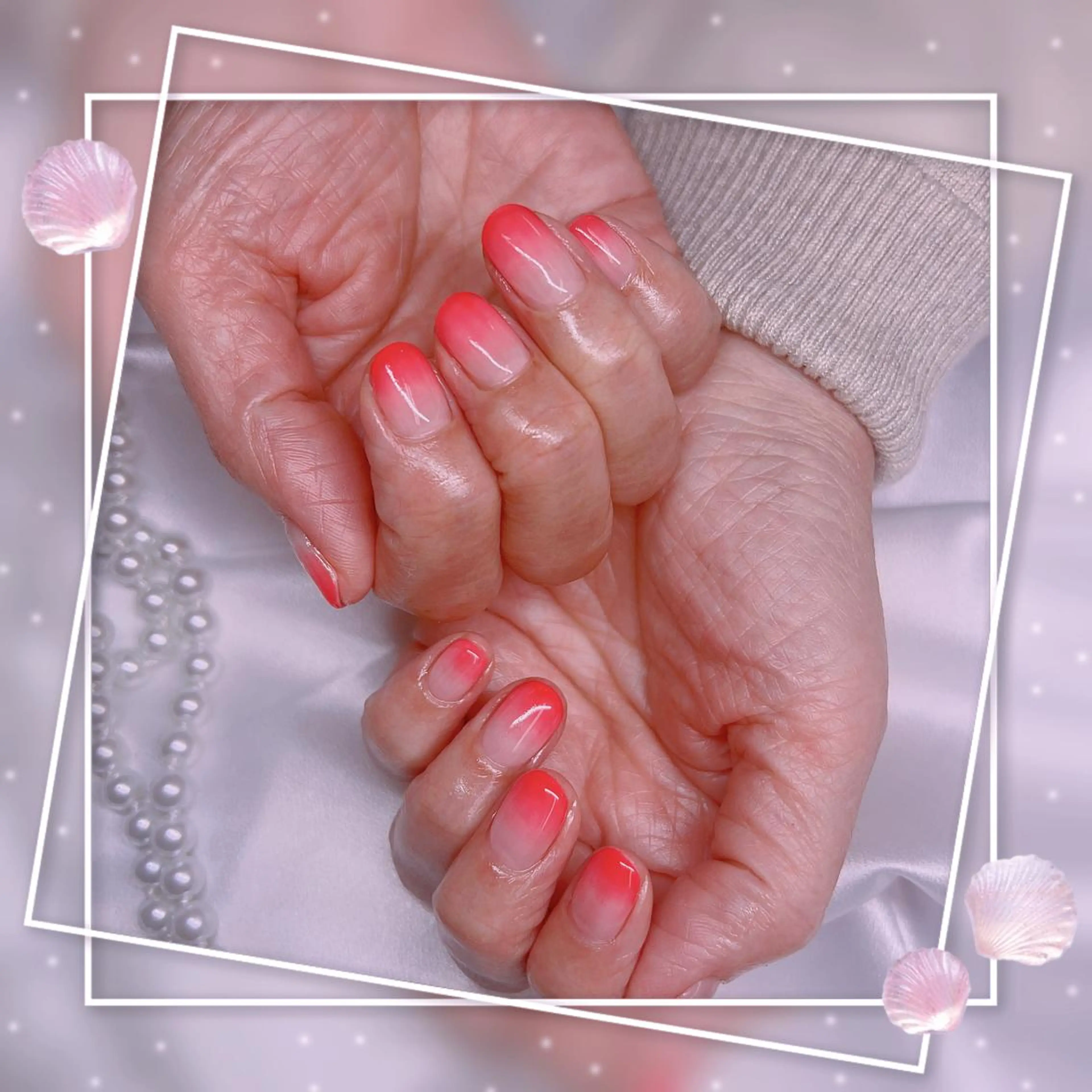 ネイル フレンチネイル ジェルネイル キラキラネイル 韓国ネイル マグネットネイル Chill Nailsalonのネイルデザイン