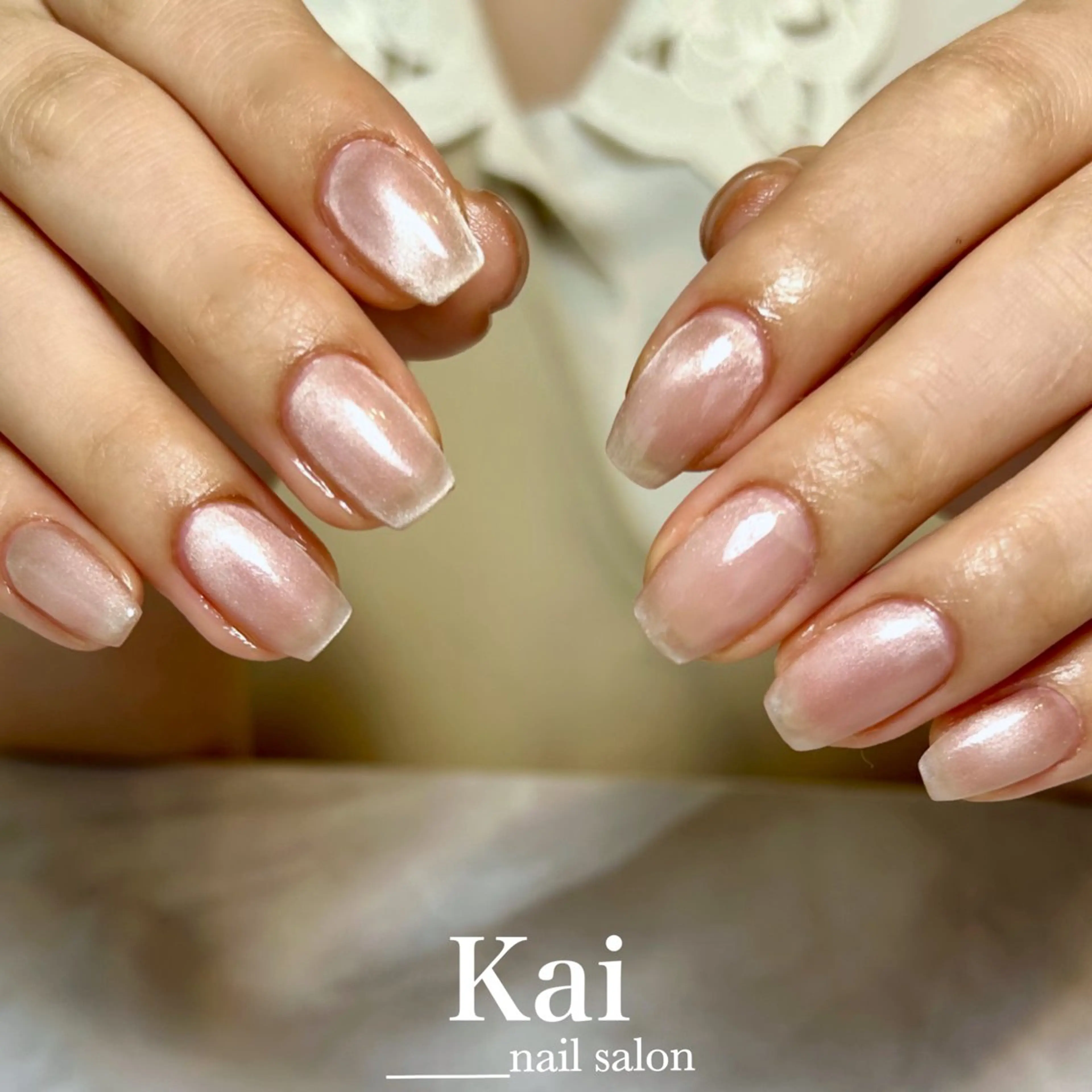 ネイル ガーリー 韓国ネイル マグネットネイル ピンク シンプルネイル ハンドネイル Kai  nail Mayukoのネイルデザイン