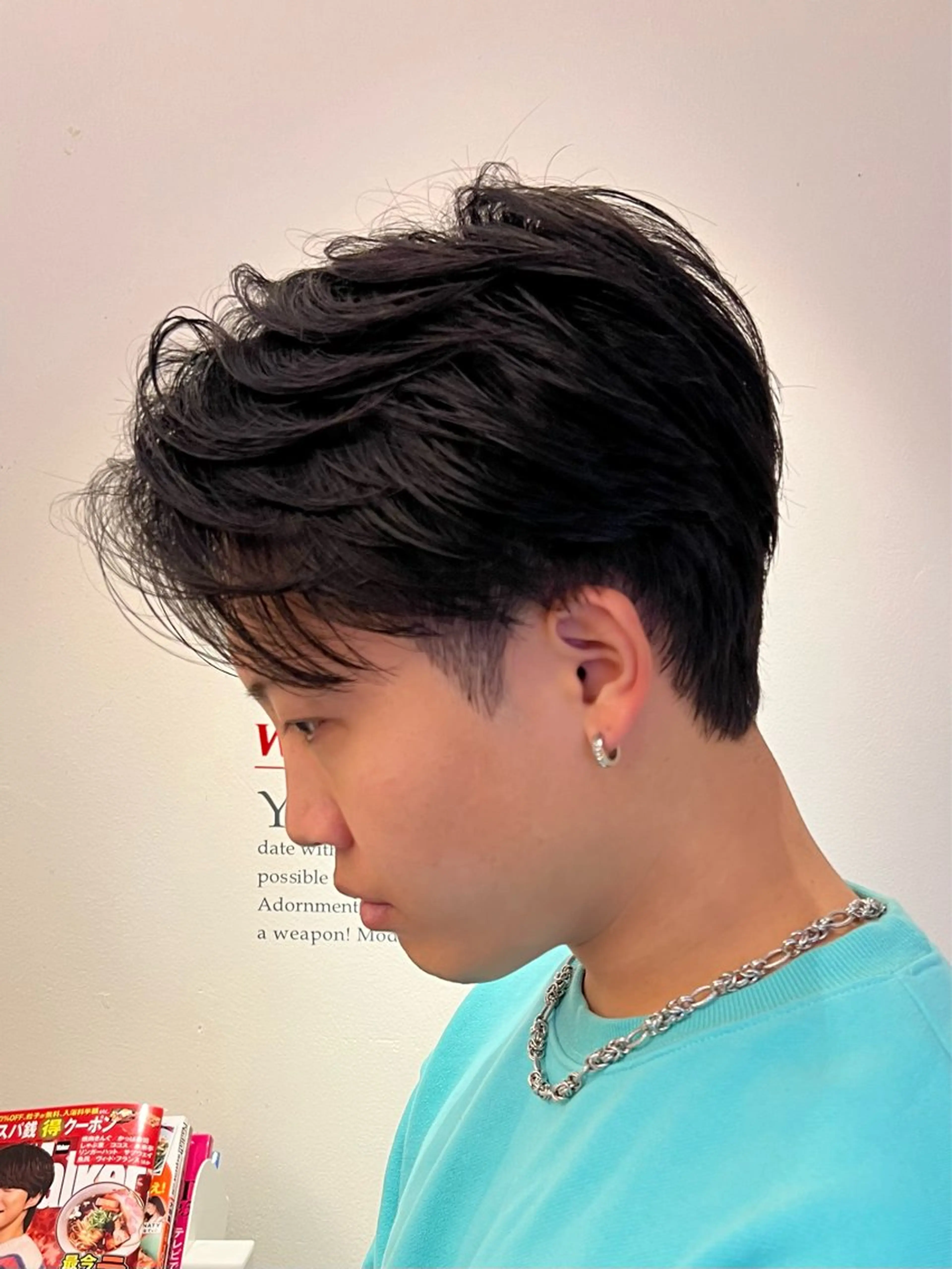 ミディアム パーマ メンズ ミディアムパーマ メンズパーマ ニュアンスパーマ カット パーマ メンズパーマ 特化/京橋/栗野のヘアスタイル