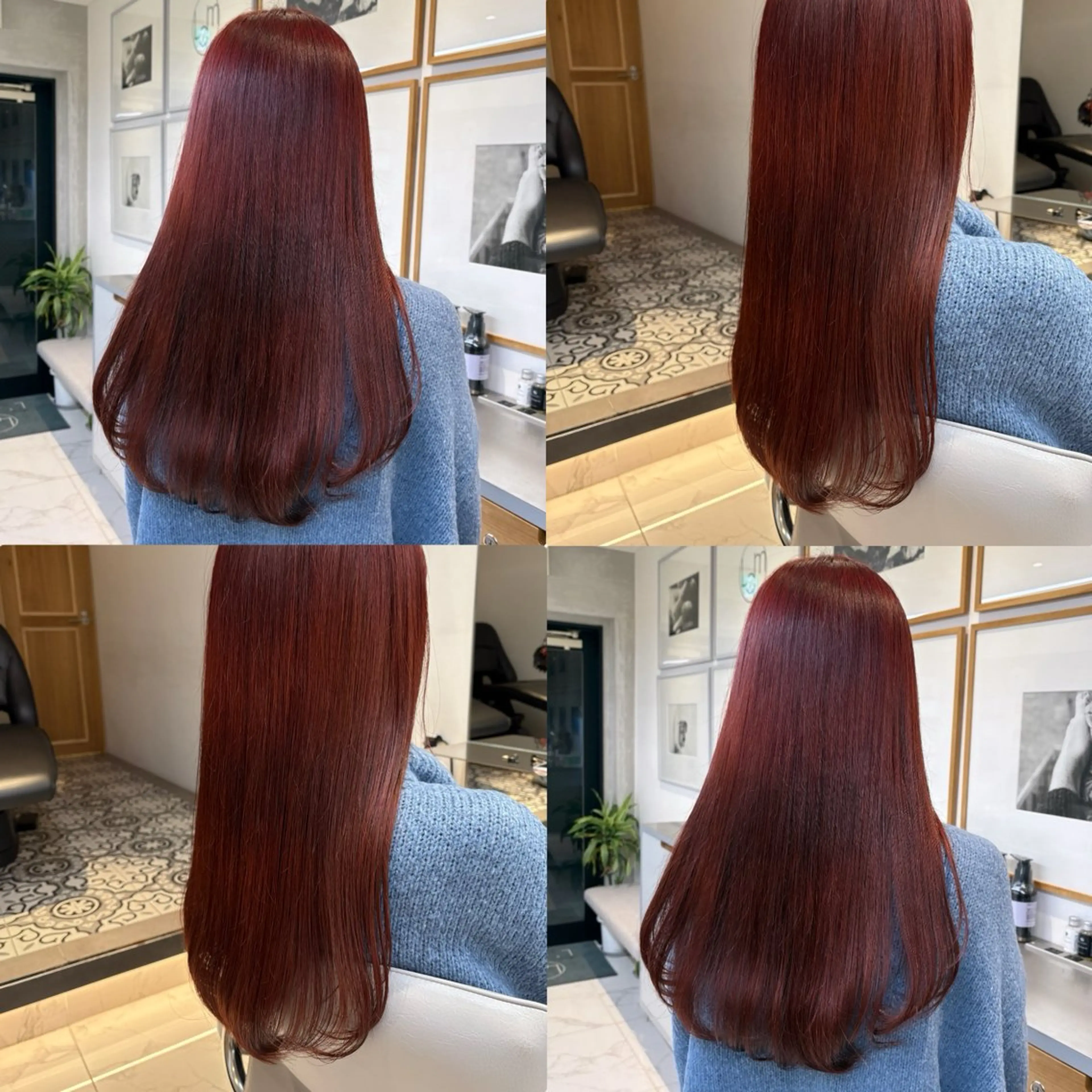 ロング カラー ボルドーカラー ブラウンカラー レッドカラー レッドブラウン ヘアカラー トリートメント ヘッドスパ ヘアセット カジュアルを女っぽく 𝗮𝘆𝗮𝗰𝗼のヘアスタイル