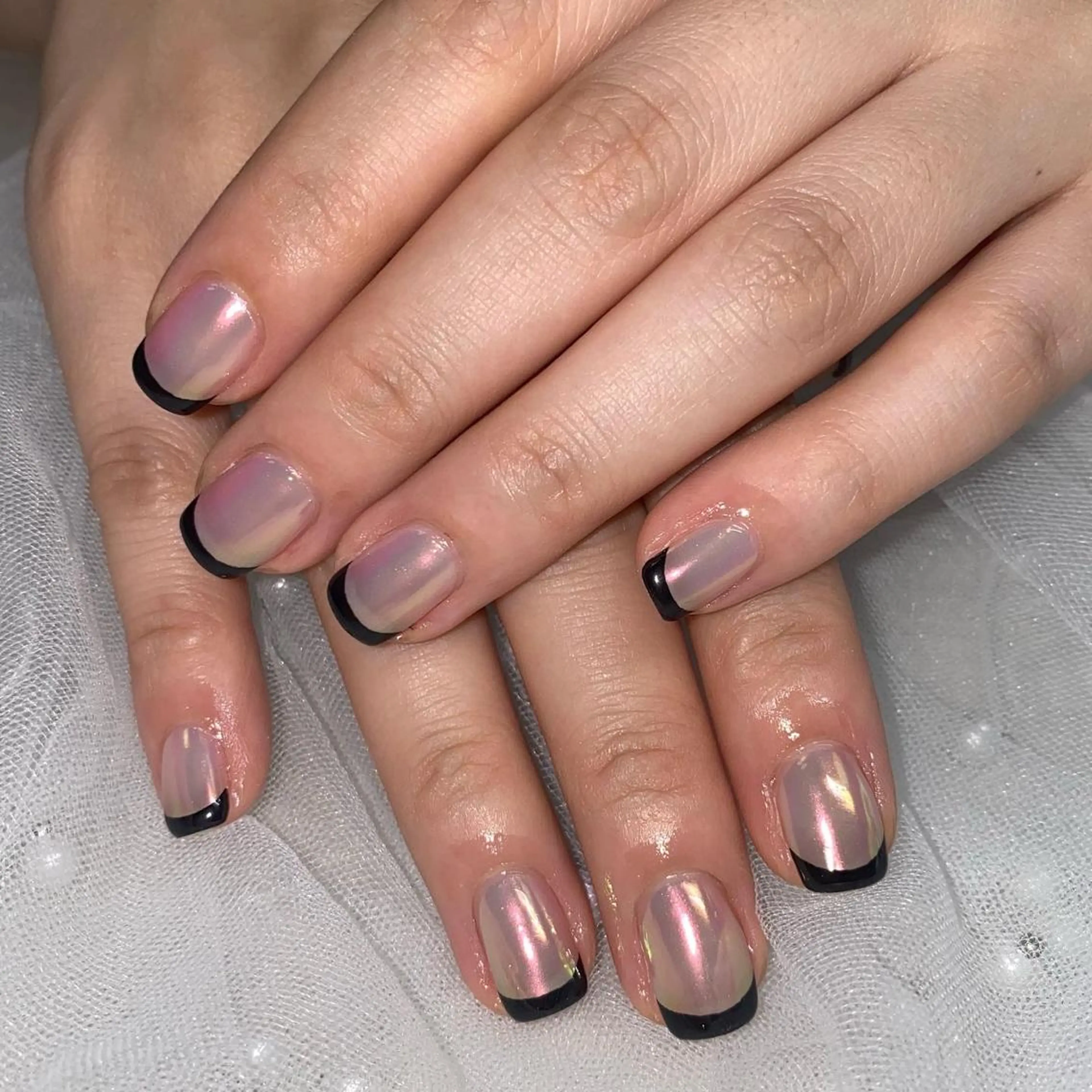 ネイル オーロラネイル フレンチネイル I pinknail 韓国風·持ち込み専門のネイルデザイン