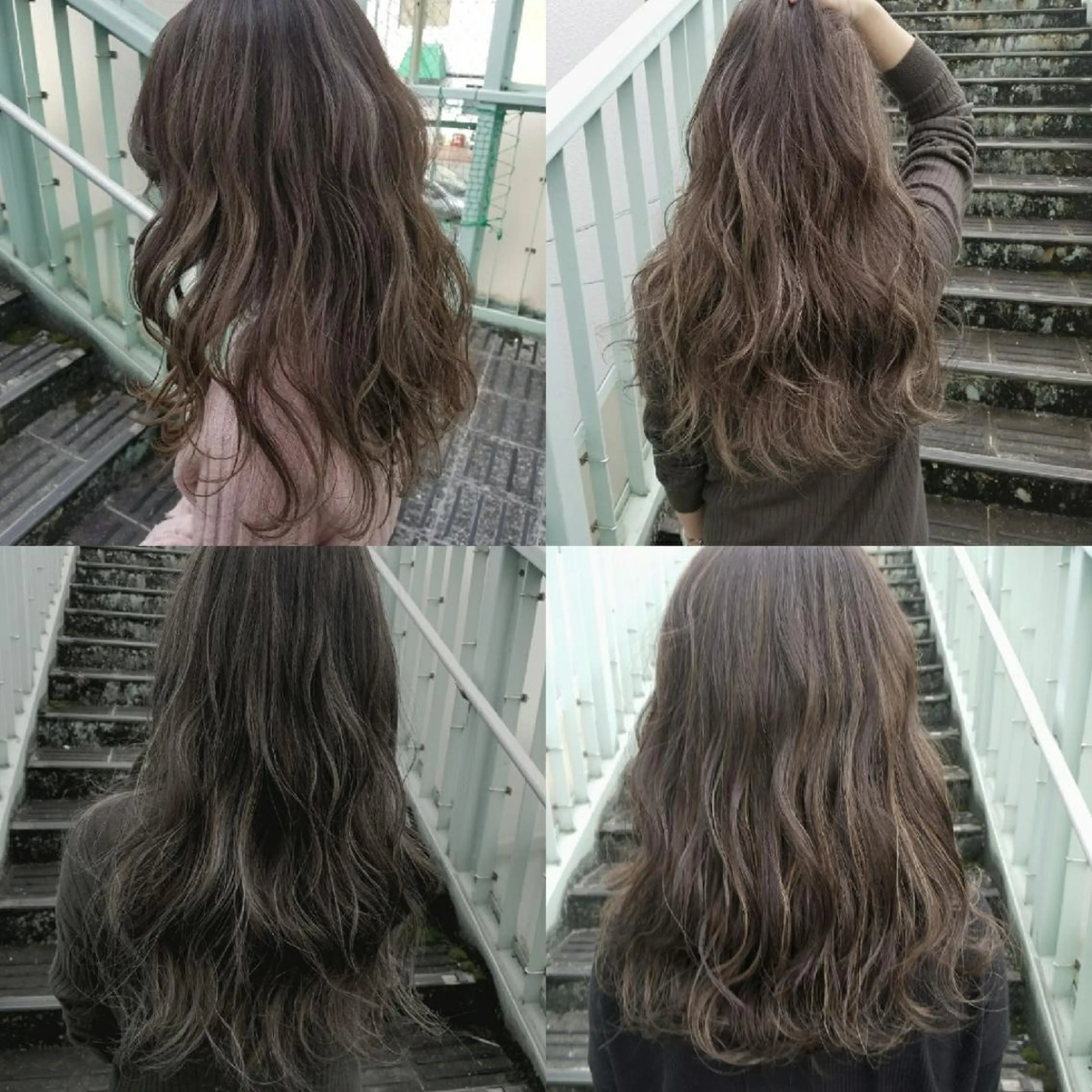 セミロング ハイライト 今中 小百合のヘアスタイル