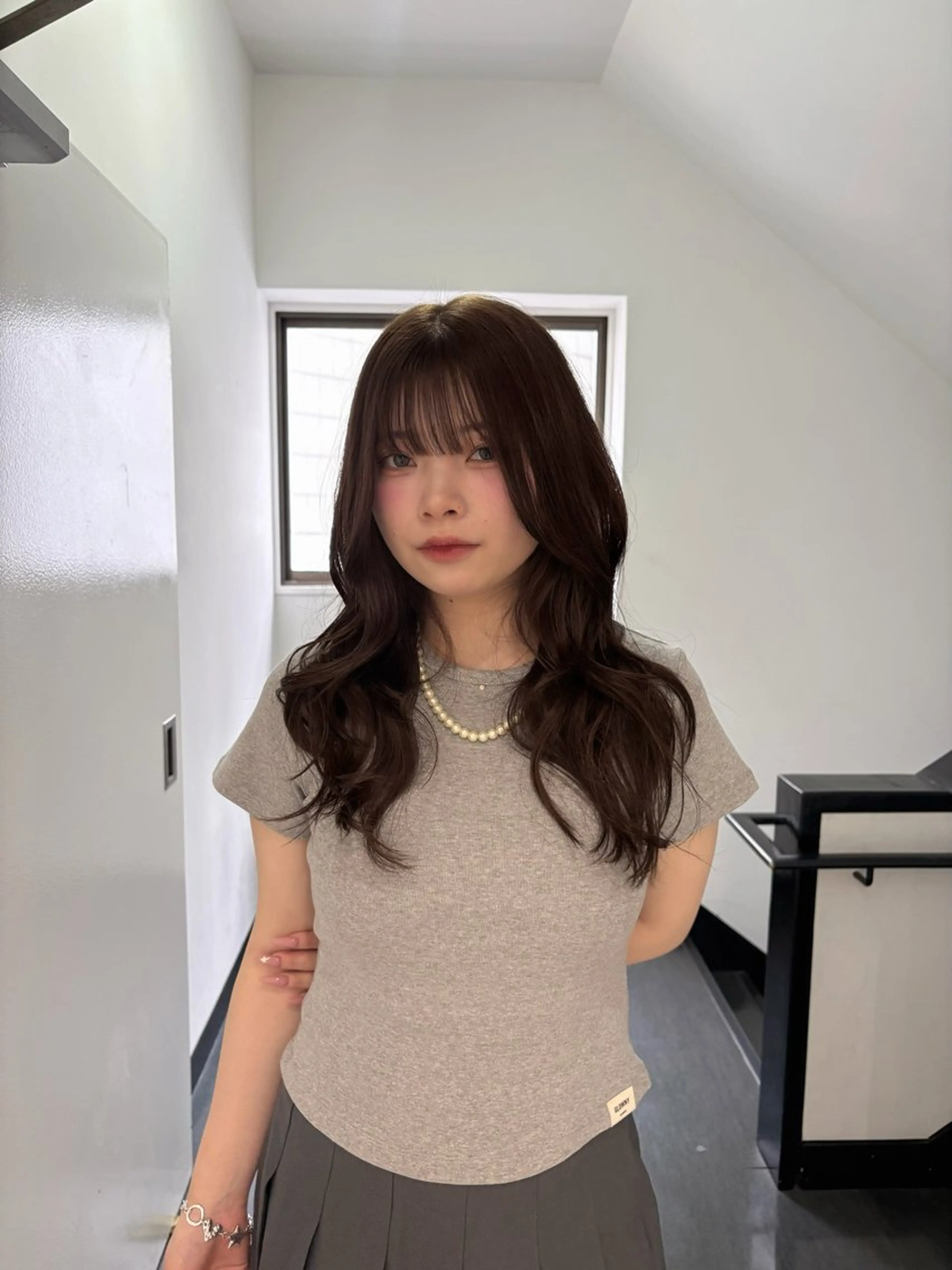 セミロング トリートメント ヘアカラー 韓国ヘア🇰🇷 𝑳𝒊𝒏𝒂🤍のヘアスタイル