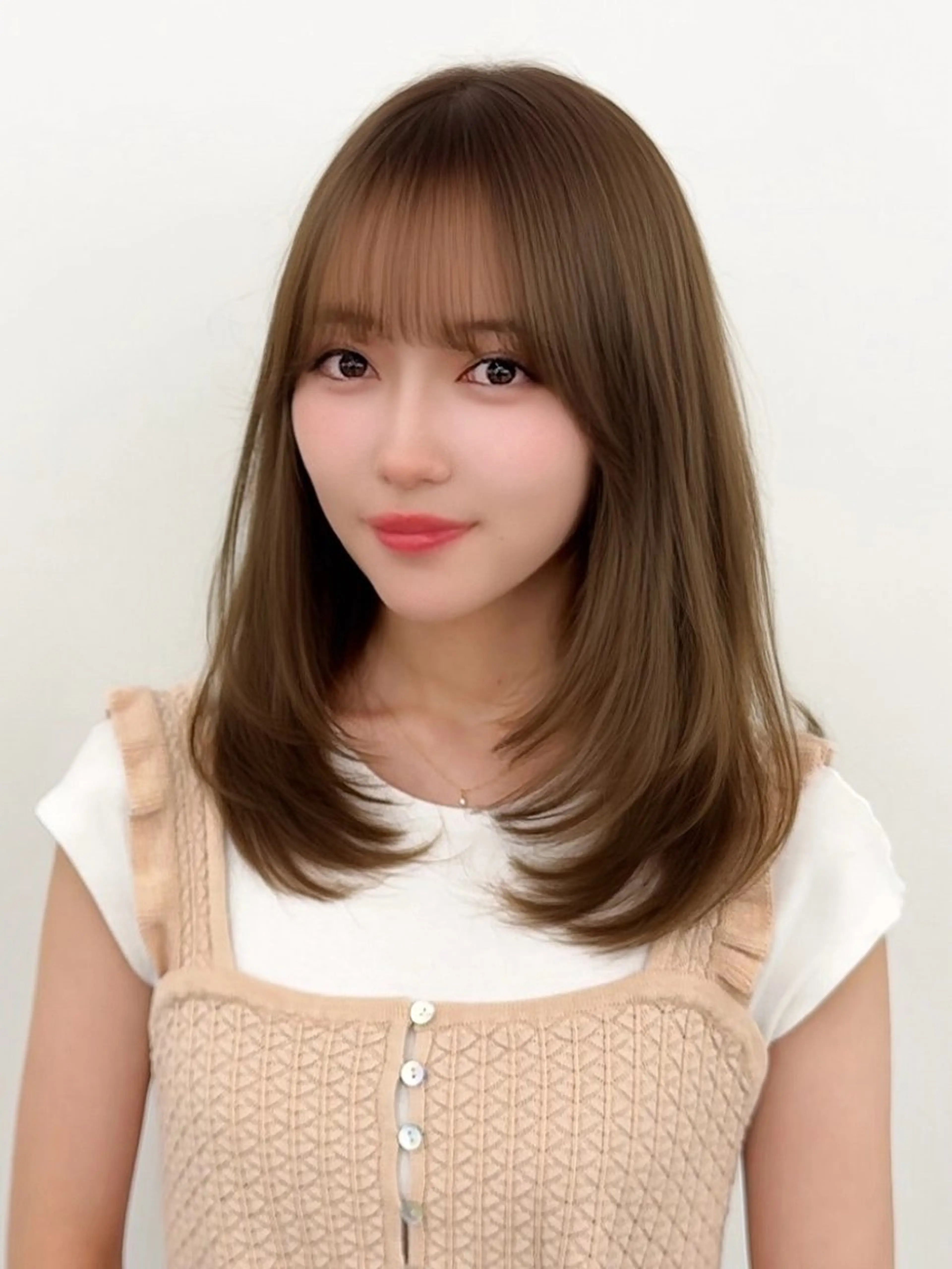ミディアム カラー ヘアアレンジ カット ヘアカラー トリートメント 顔周り&ミディアム 特化/池袋/kokiのヘアスタイル