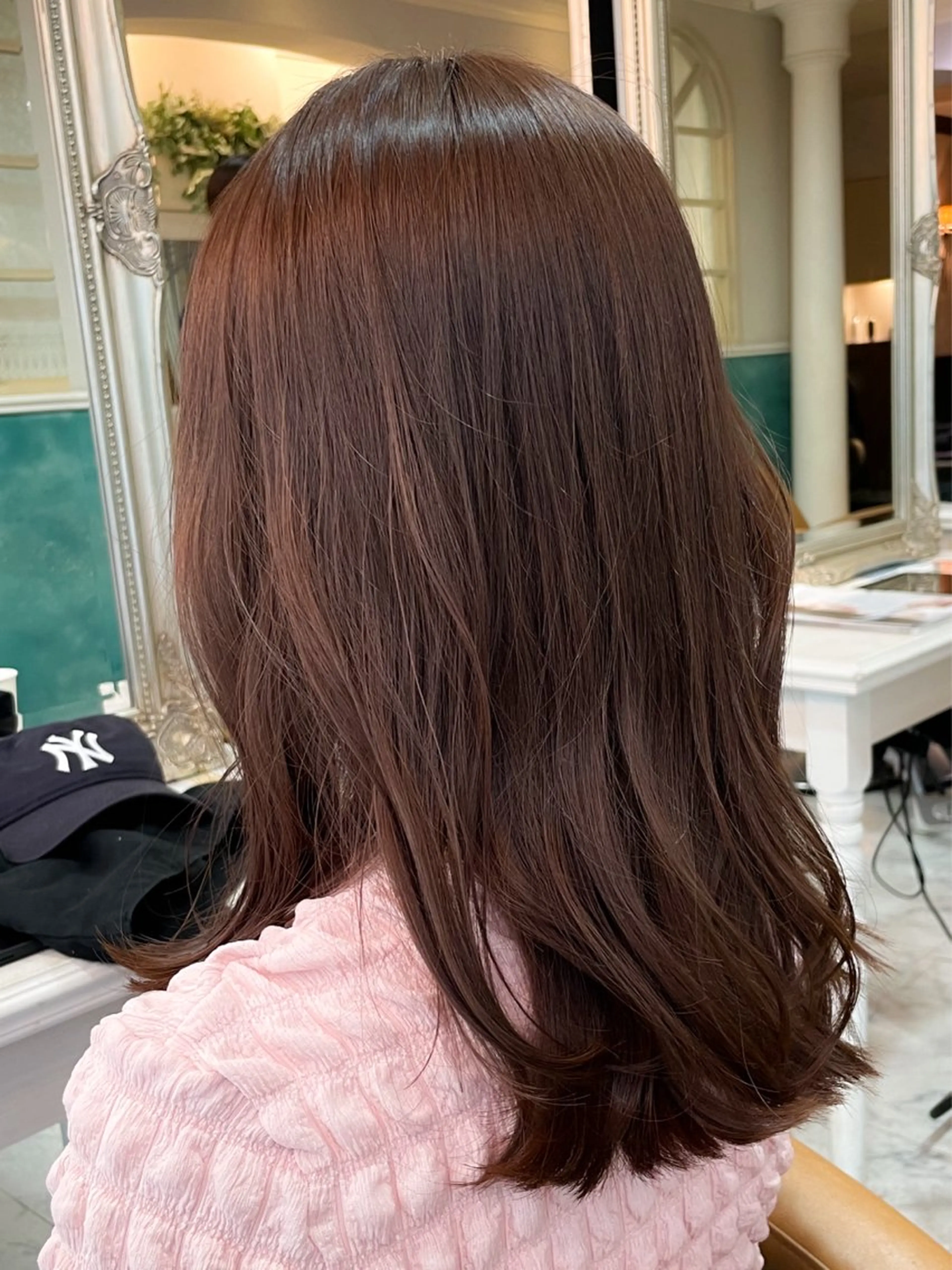 ミディアム 髪質改善 韓国風ヘア レイヤーカット 縮毛矯正 カット ヘアカラー トリートメント 美髪縮毛矯正🤍 髪質改善/Shinaのヘアスタイル