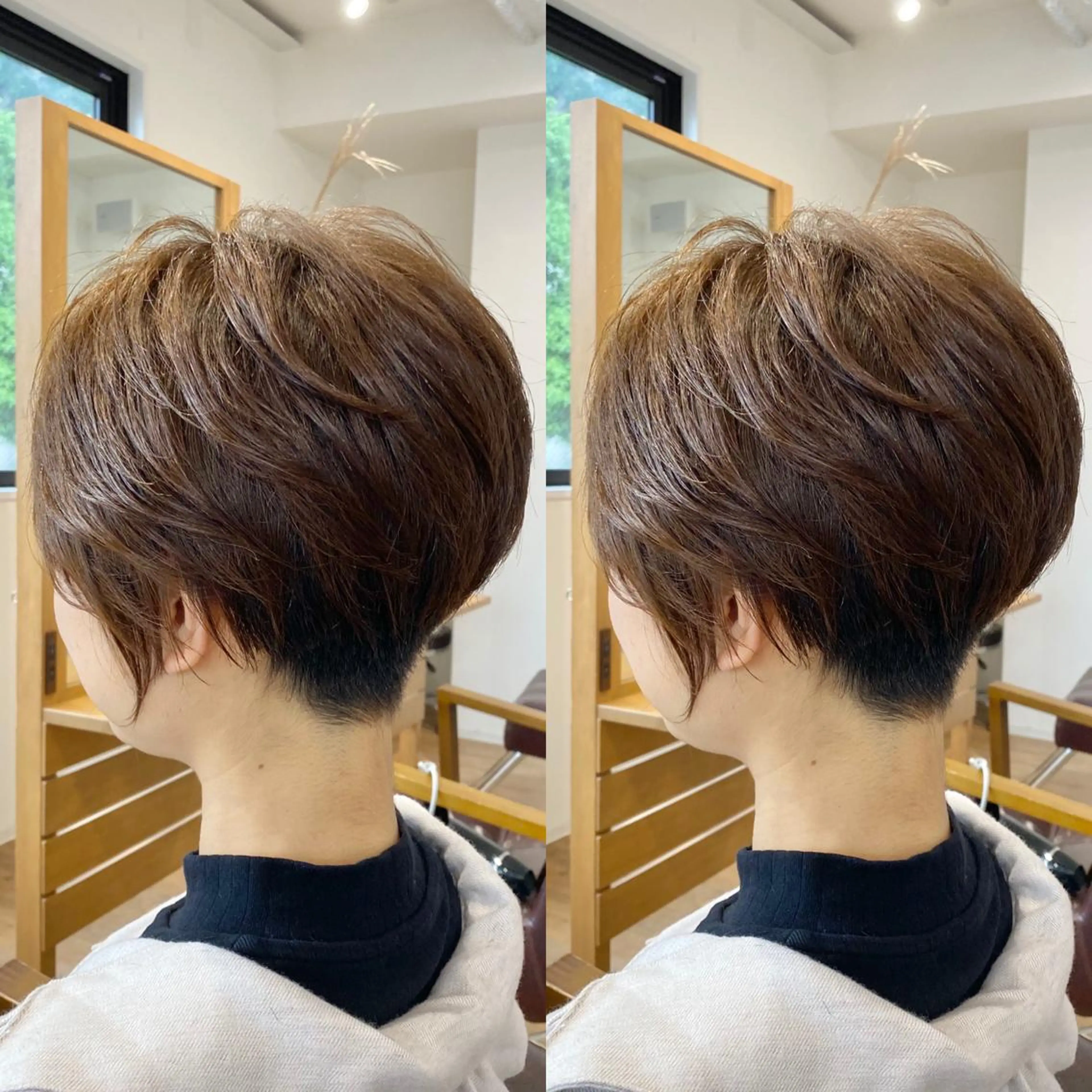 ショート カラー 透明感カラー くせ毛 髪質改善 ショートヘア 刈り上げ 髪質改善特化KIZU /艶髪研究（京都）のヘアスタイル