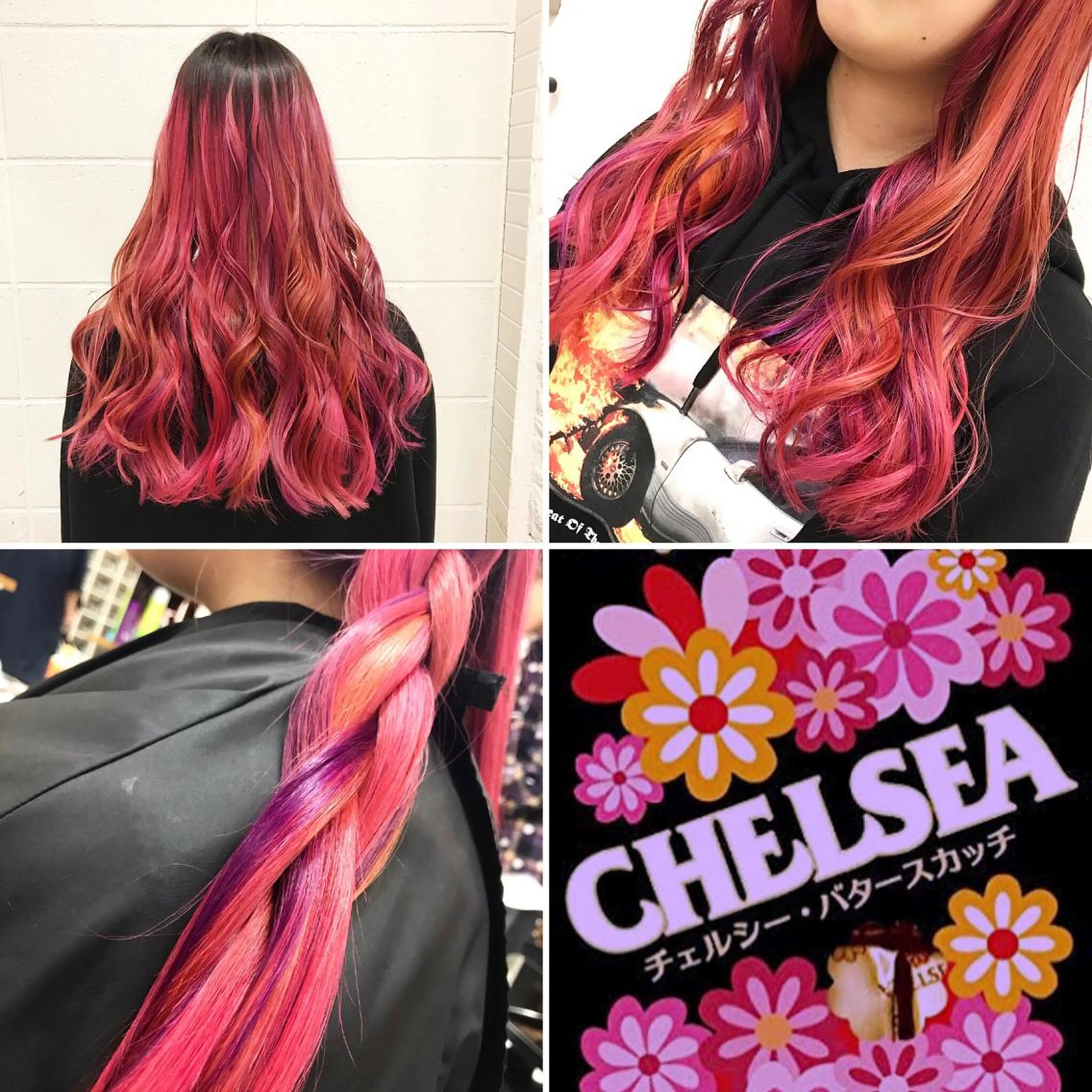 ロング カラー ヘアカラー トリートメント 🌈推し色派手髪 ハイトーンShinのヘアスタイル