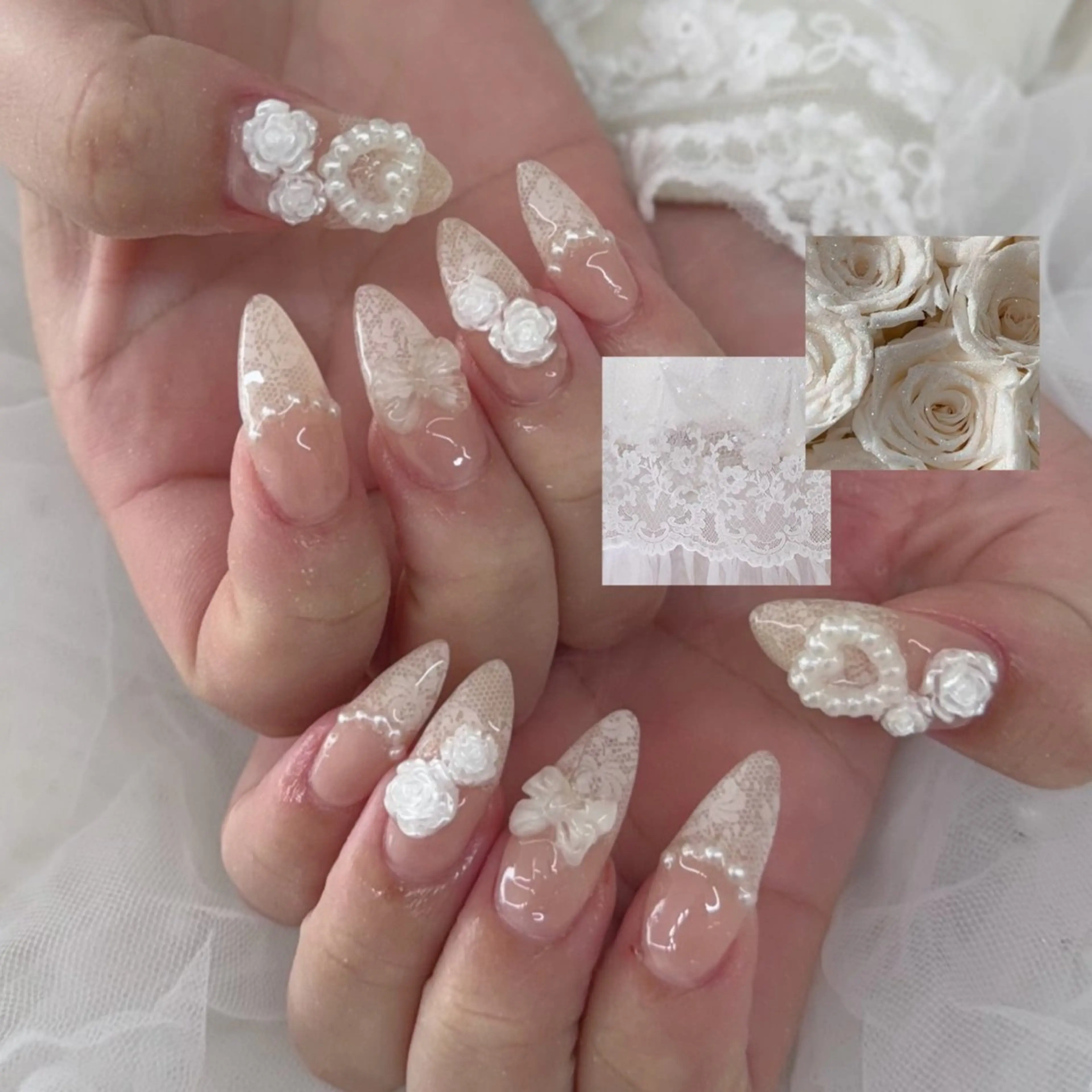 ネイル レース ハンドネイル ハンドケア Chizuru ☾ ໋のネイルデザイン