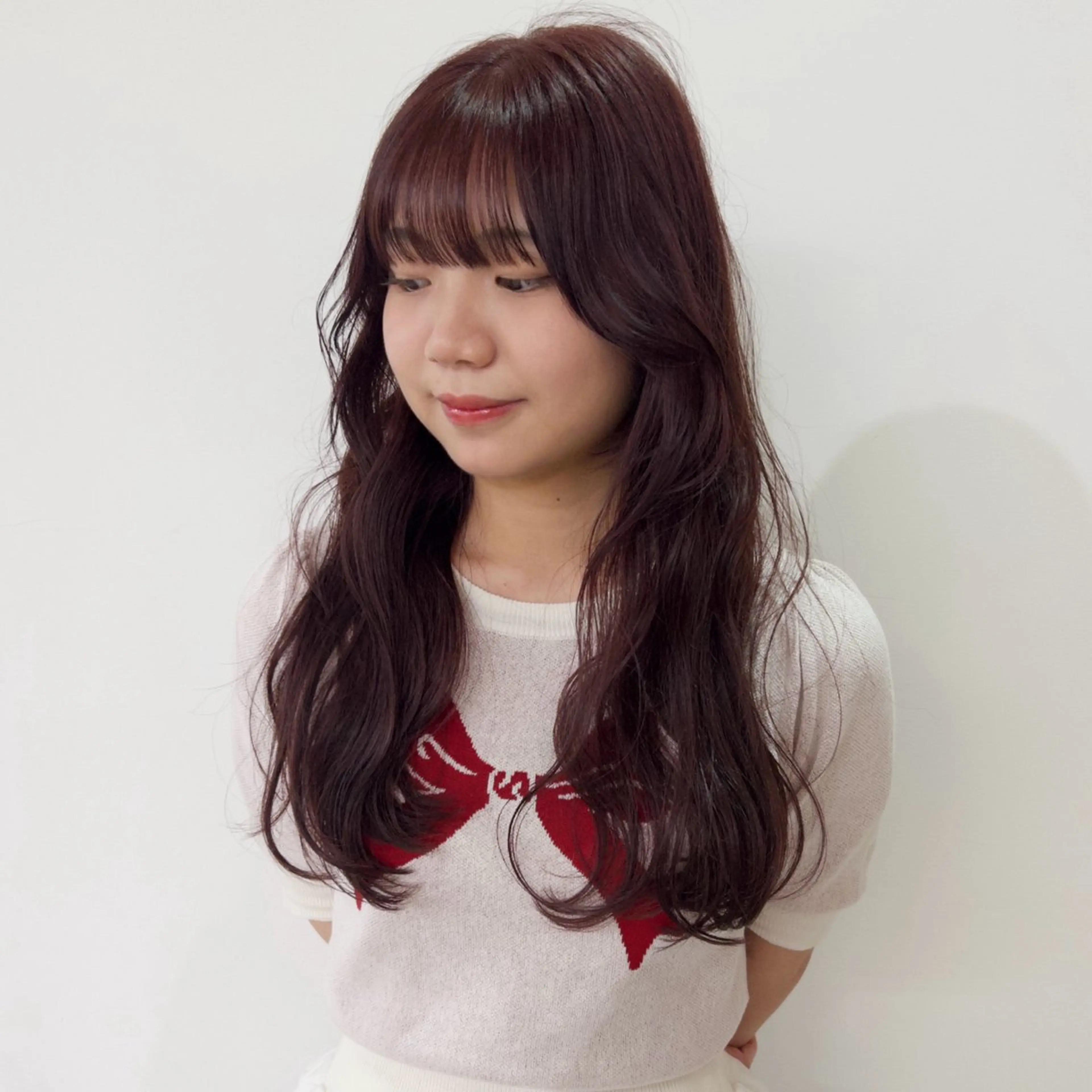 ロング カラー 透明感カラー 顔まわりレイヤー 顔周りカット ハッシュカット レイヤーカット カット ヘアカラー トリートメント nonoka オリーブ/レイヤーのヘアスタイル