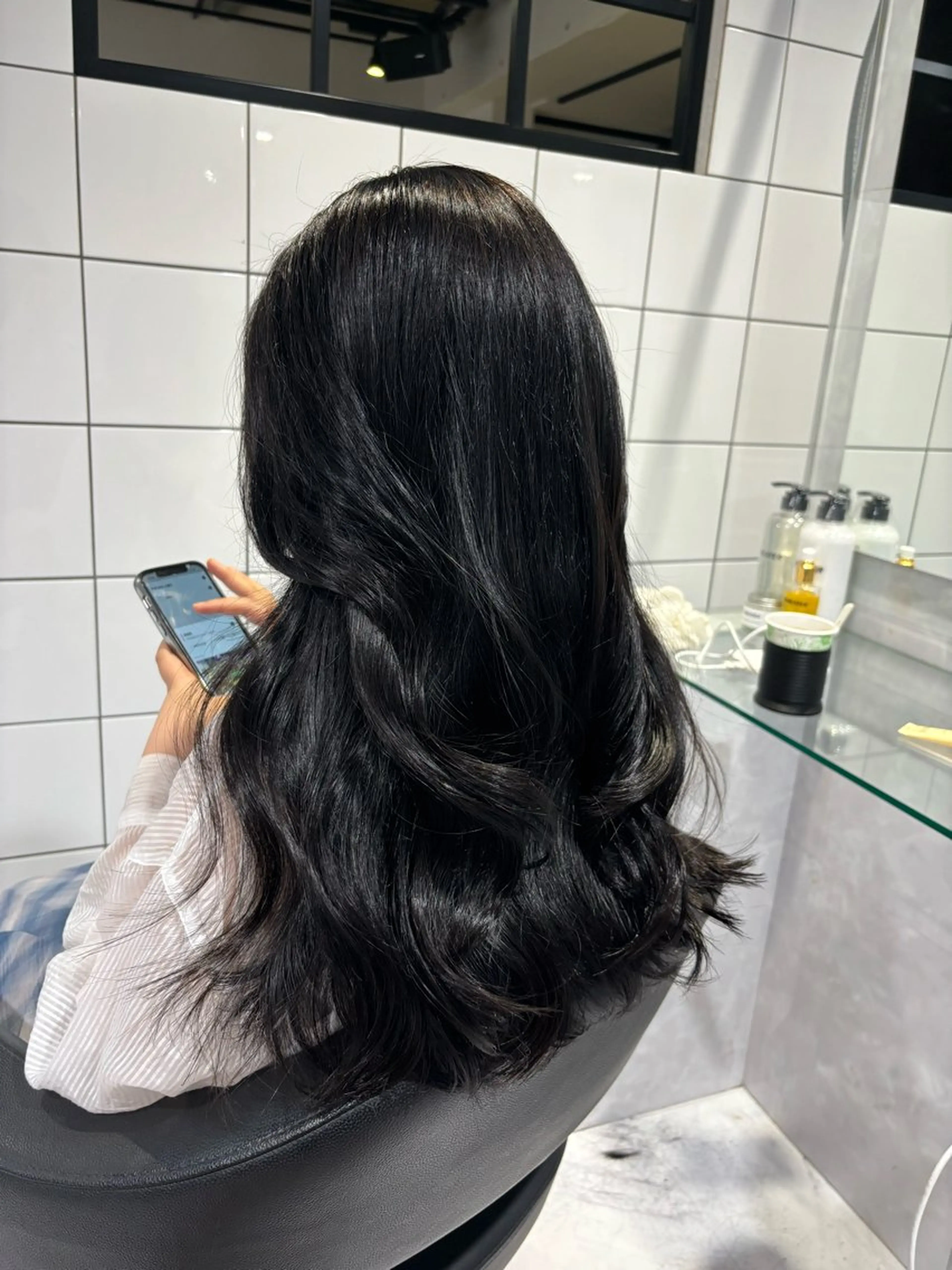ロング カラー ヘアカラー トリートメント ヘッドスパ ヘアセット 表参道♡暗髪♡ 艶カラー♡アユミのヘアスタイル