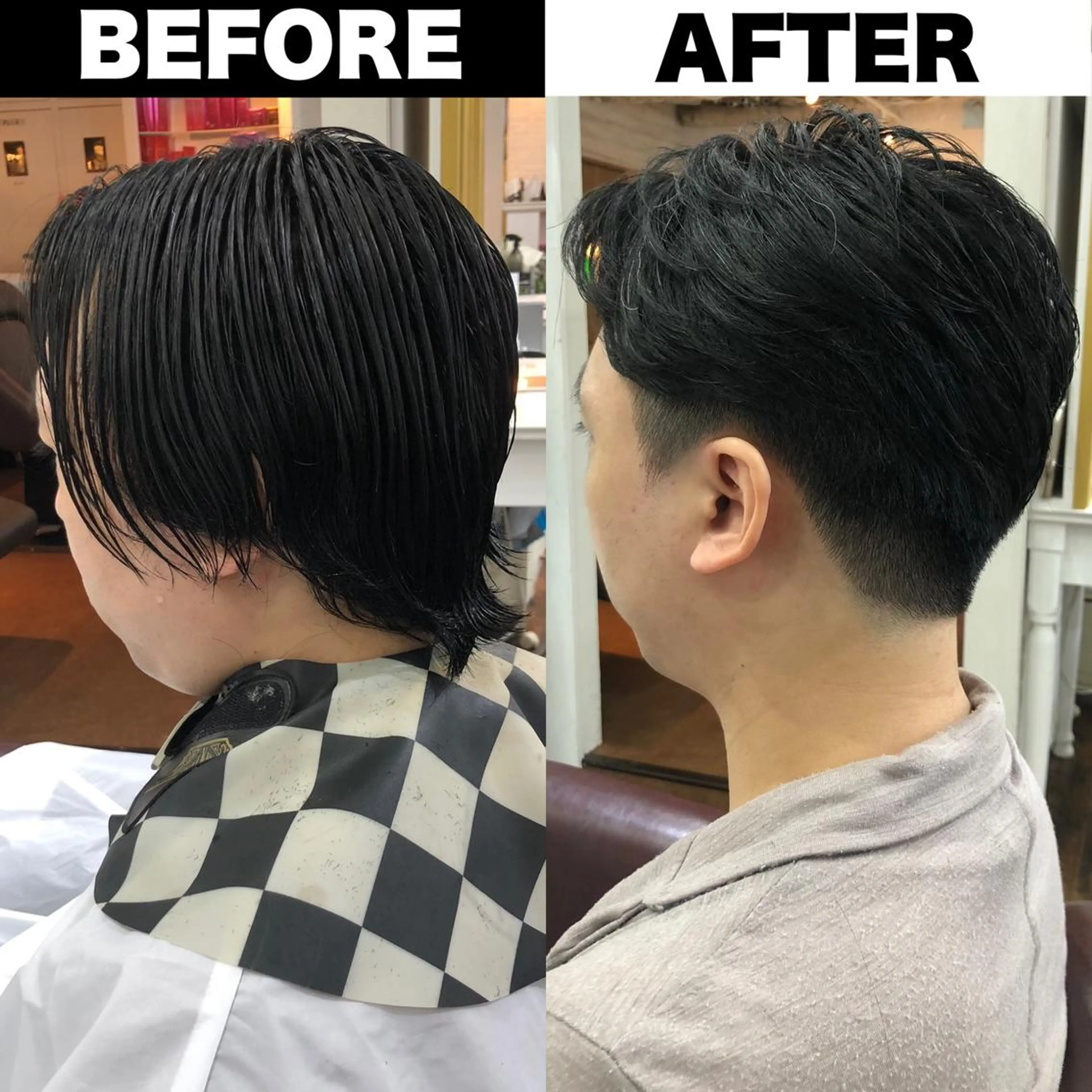 メンズ ビジネス センターパート メンズパーマ ツーブロック 刈り上げ Soleria 田中慎一のヘアスタイル