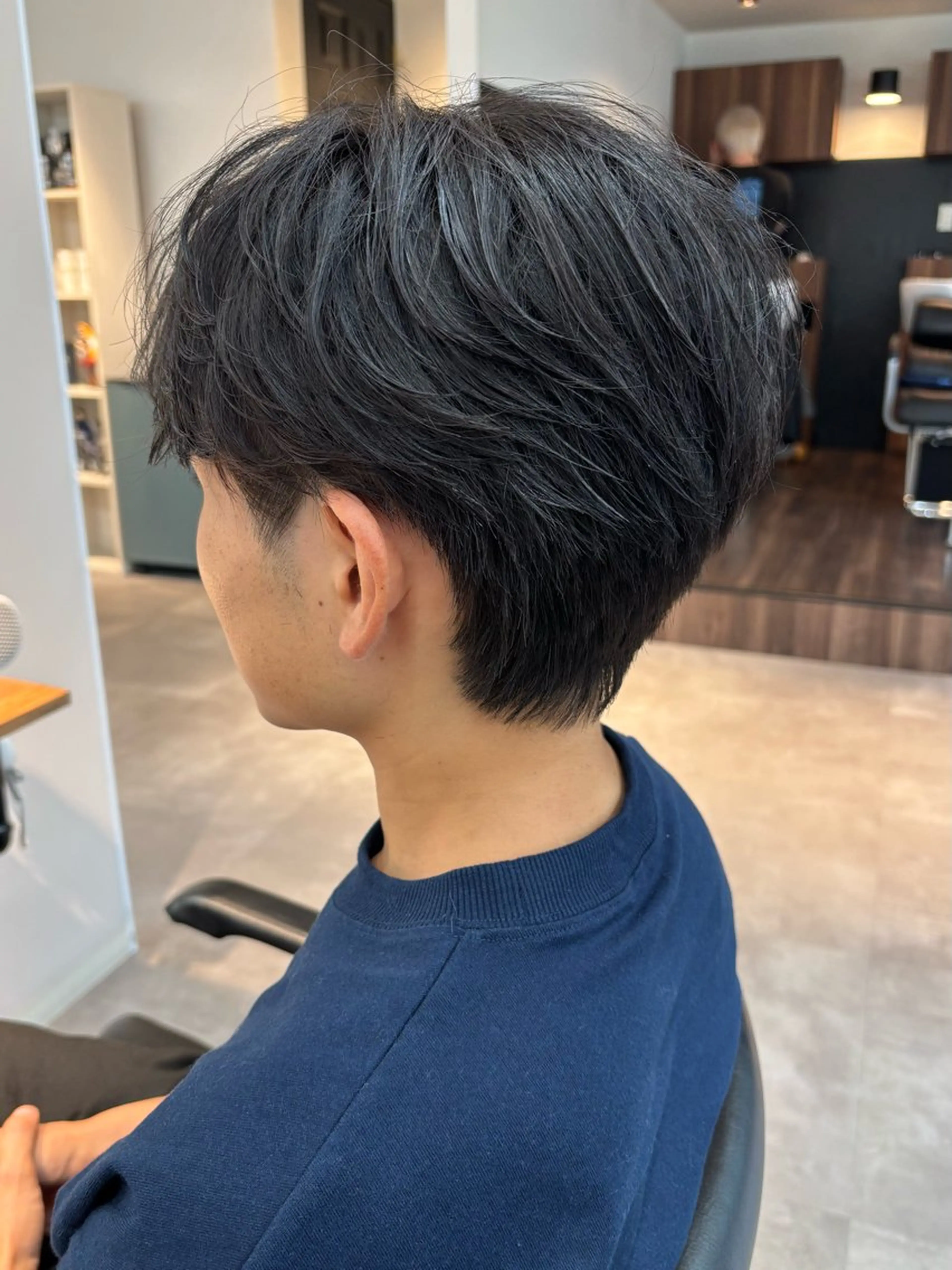 メンズ ビジネス センターパート カット 保立/フェザーパーマ /メンズカット千葉のヘアスタイル