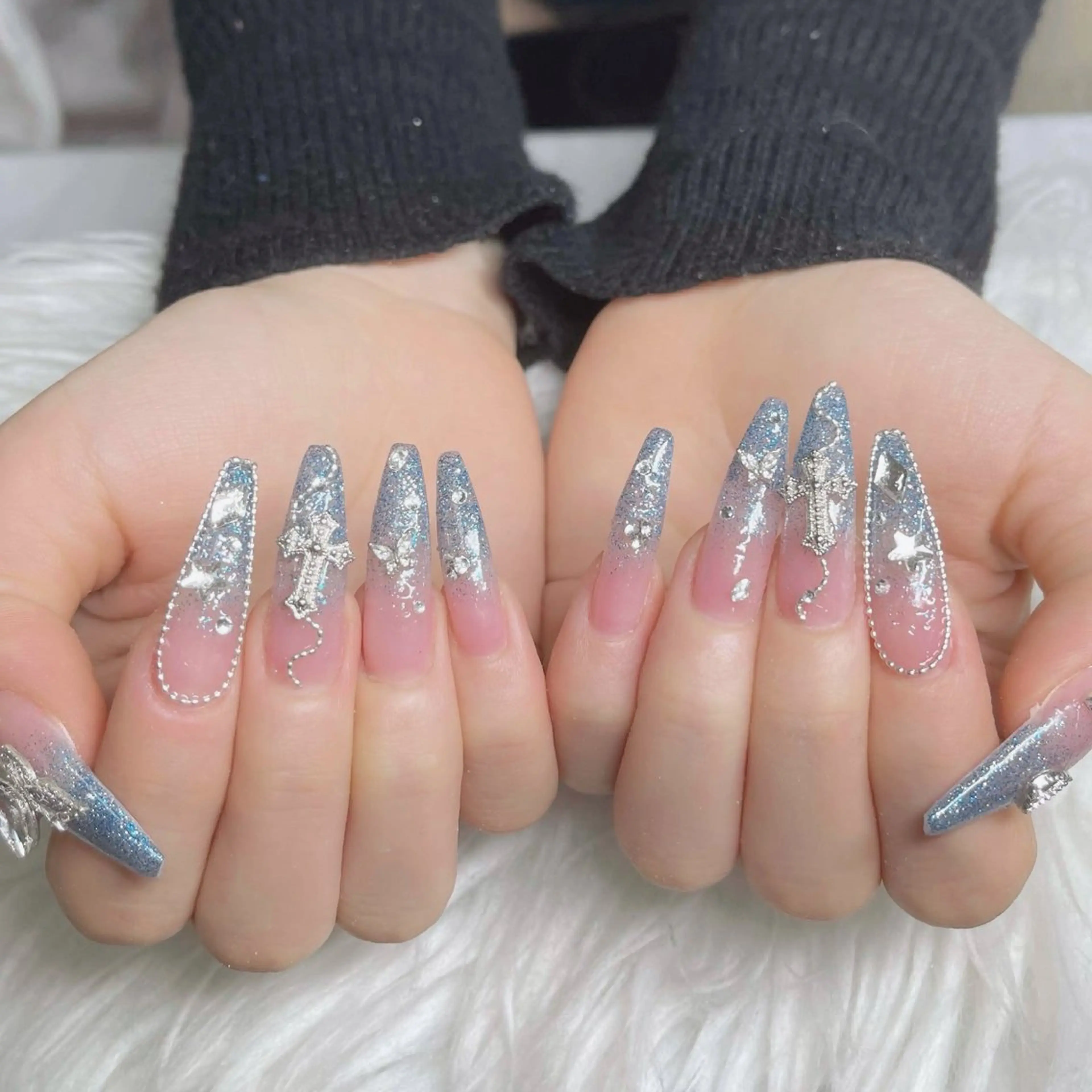 ネイル フットネイル フレンチネイル グラデーション 韓国ネイル ロングネイル ハンドネイル Hani Nail Salonのネイルデザイン