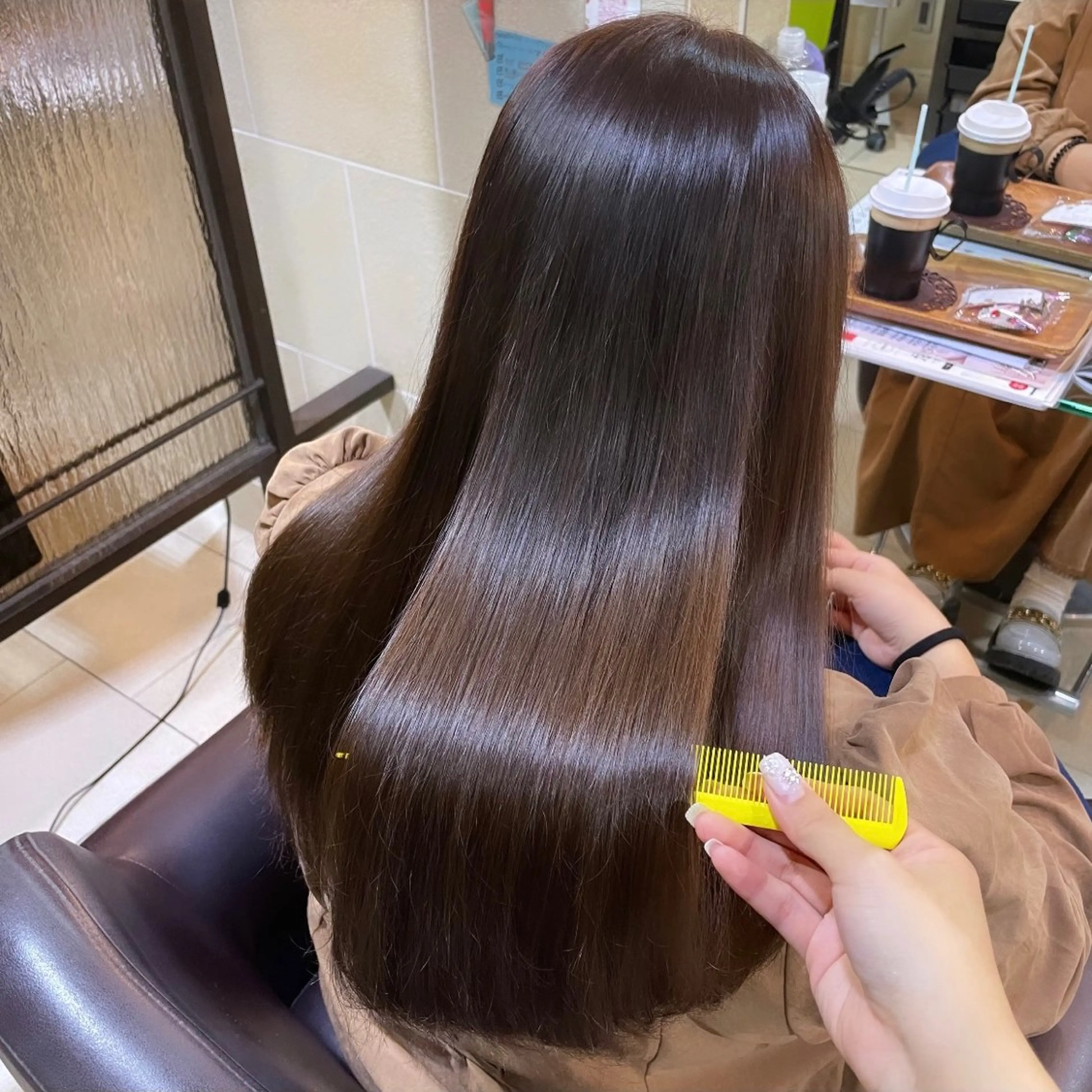 セミロング カラー 髪質改善 ヘアカラー トリートメント 艶髪/巻ける縮毛矯正 /髪質改善naoのヘアスタイル