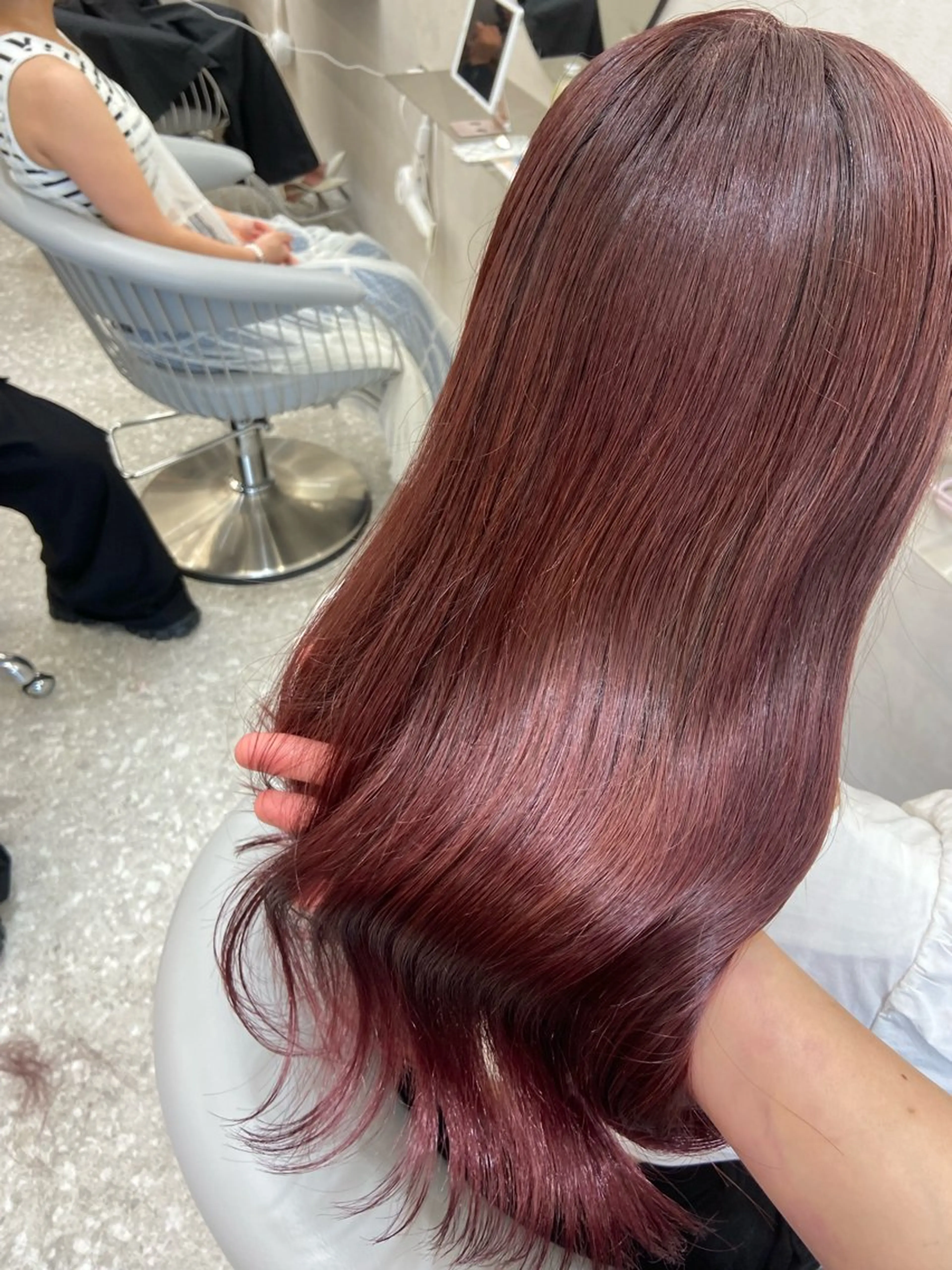 セミロング カラー ブリーチ ケアブリーチ ダブルカラー ラベンダーカラー ラベンダーピンク トリートメント 新宿/韓国ヘア 中明度カラー/かやのヘアスタイル