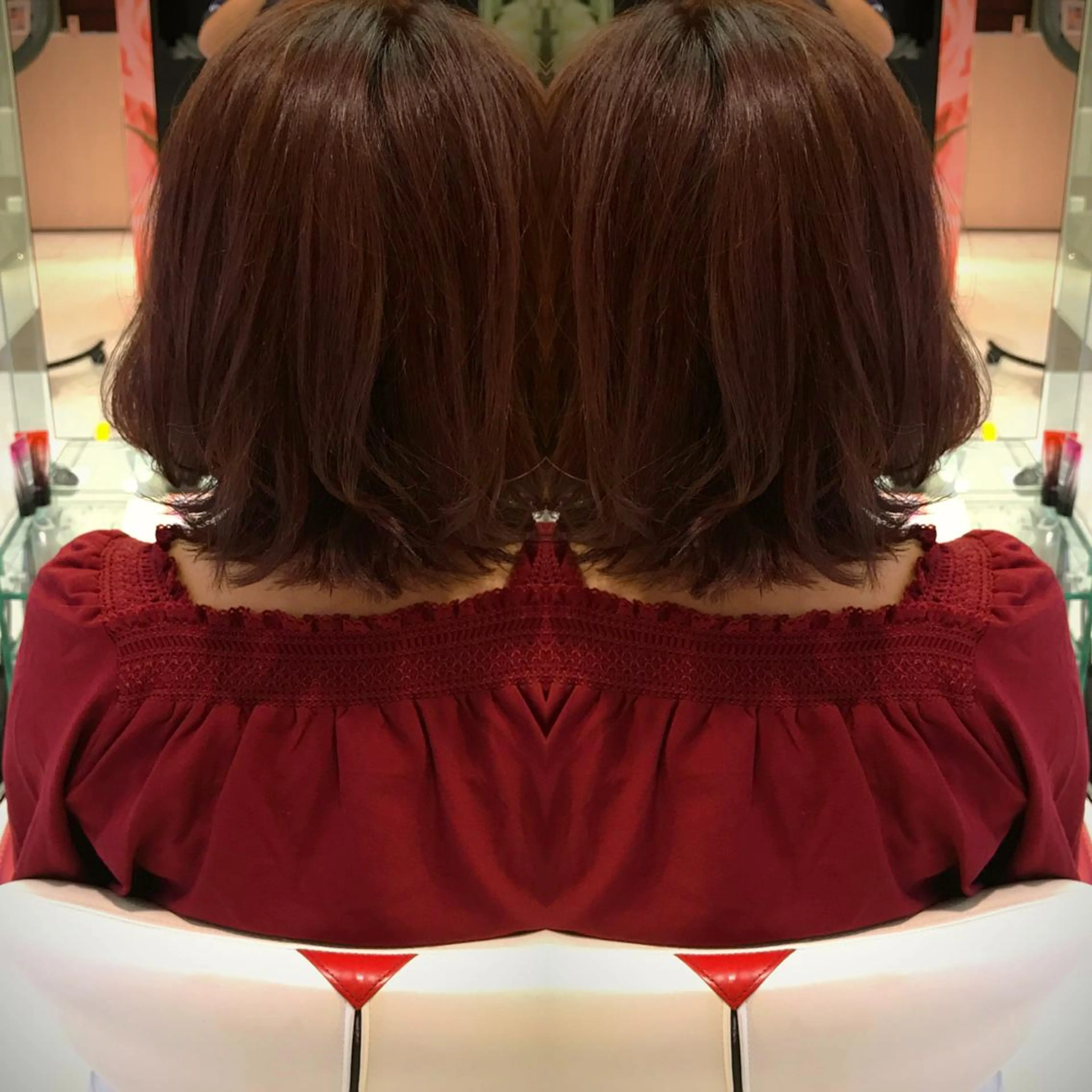 ミディアム カラー ピンクカラー パープルカラー ⭐️髪質改善⭐️ フジヒサゴウタのヘアスタイル