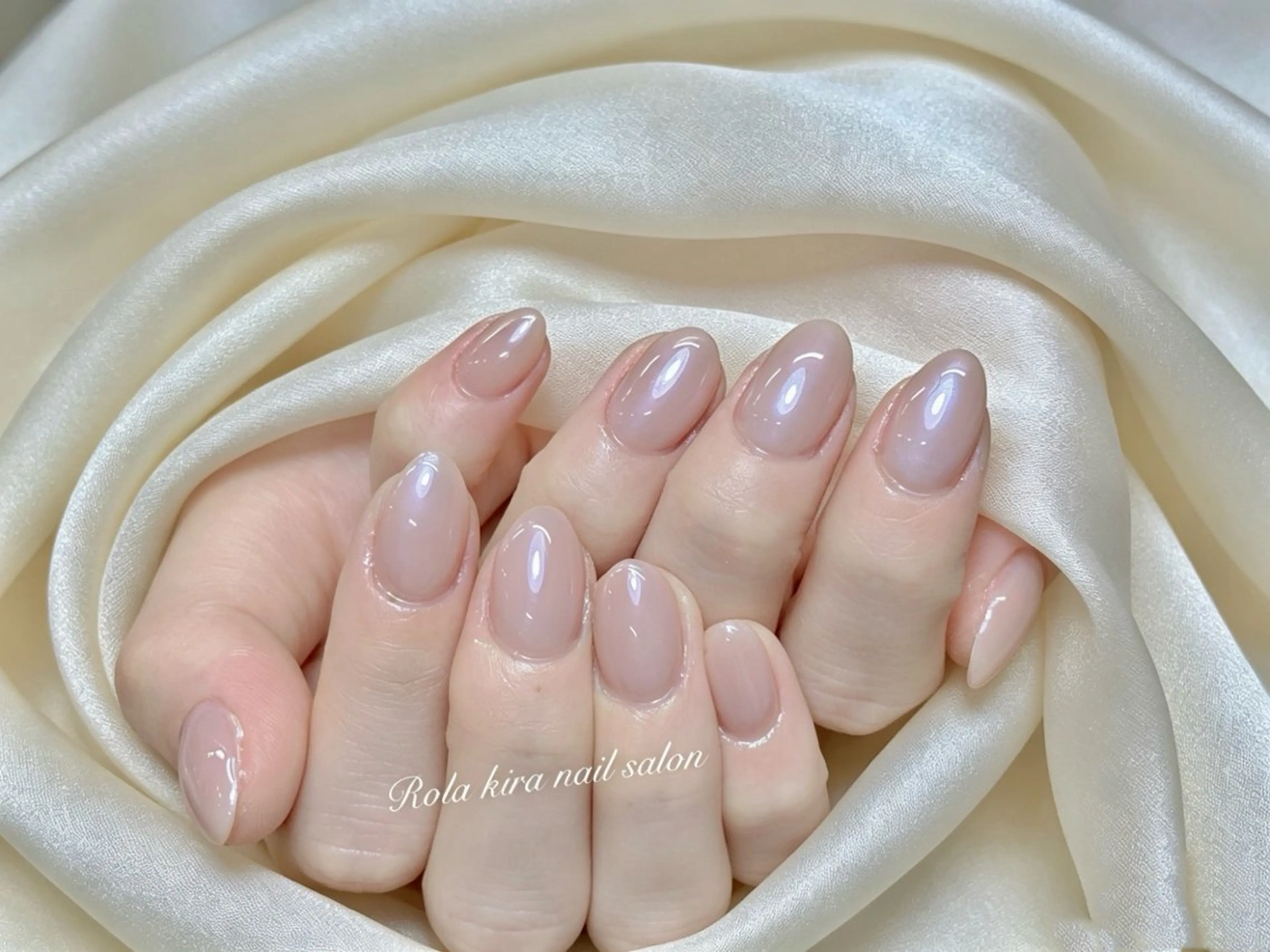 ネイル オーロラネイル チークネイル 長さ出し フットネイル フレンチネイル ハンドネイル Rola kira 麗のネイルデザイン