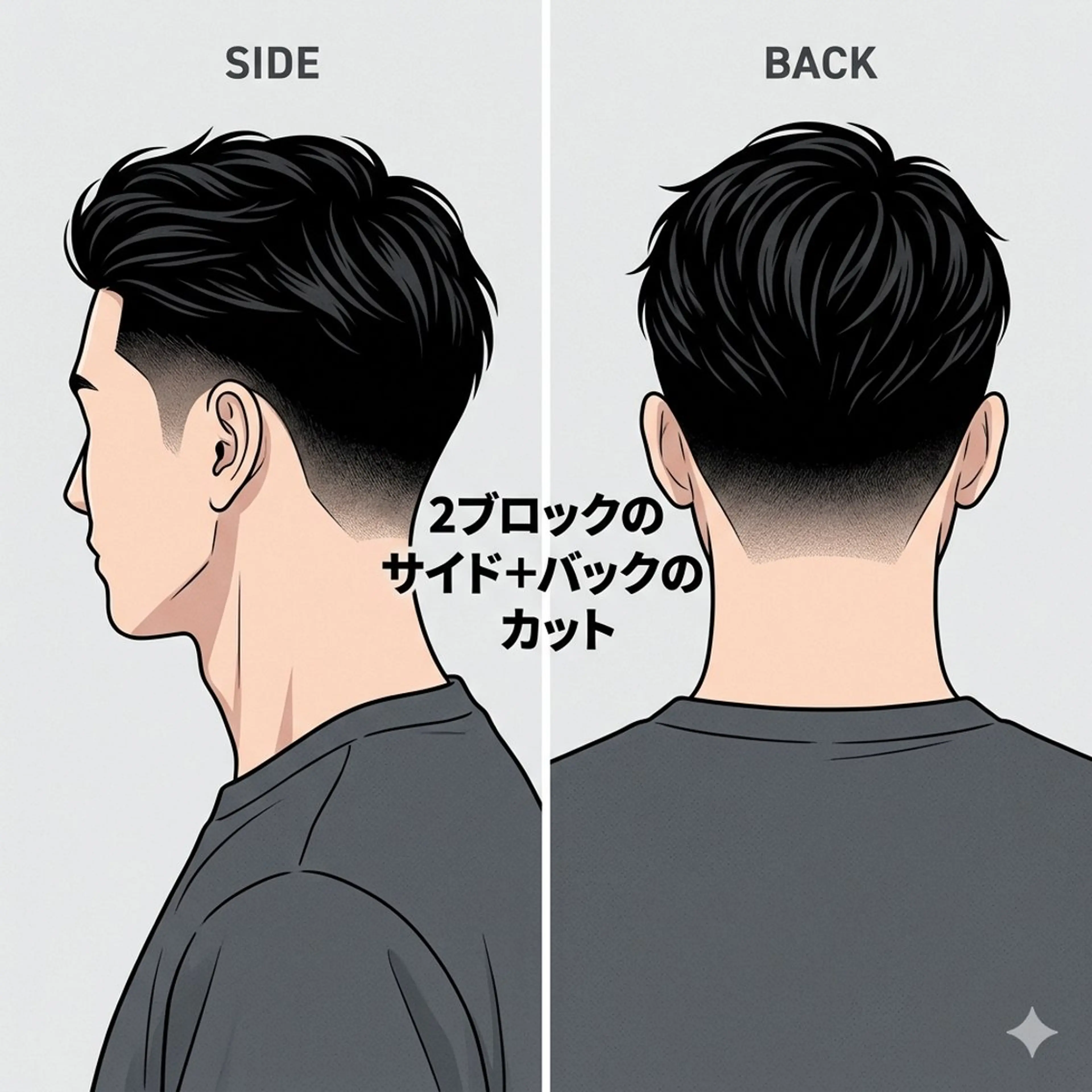 【メンズ限定】2ブロックのサイド+バックの刈り上げカット¥1,650の写真